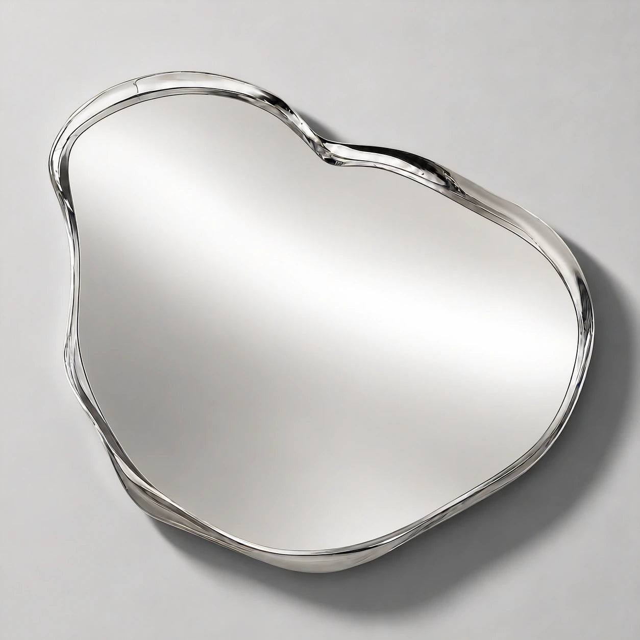 Silver irregular wall mirror with nano-plated resin frame - Vesper Mirror