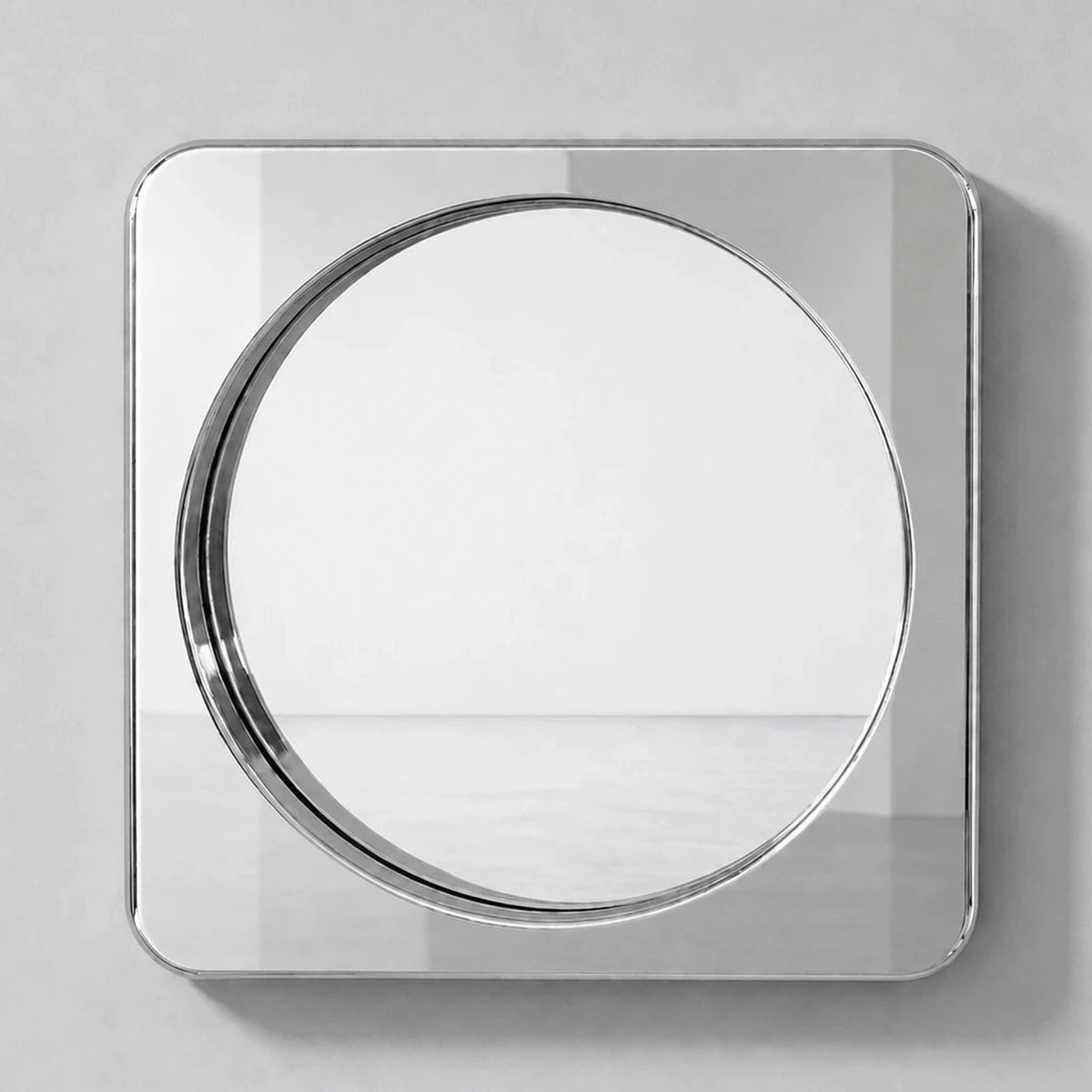 Rounded Square Mirror | Silver Mirror Interior Moderna