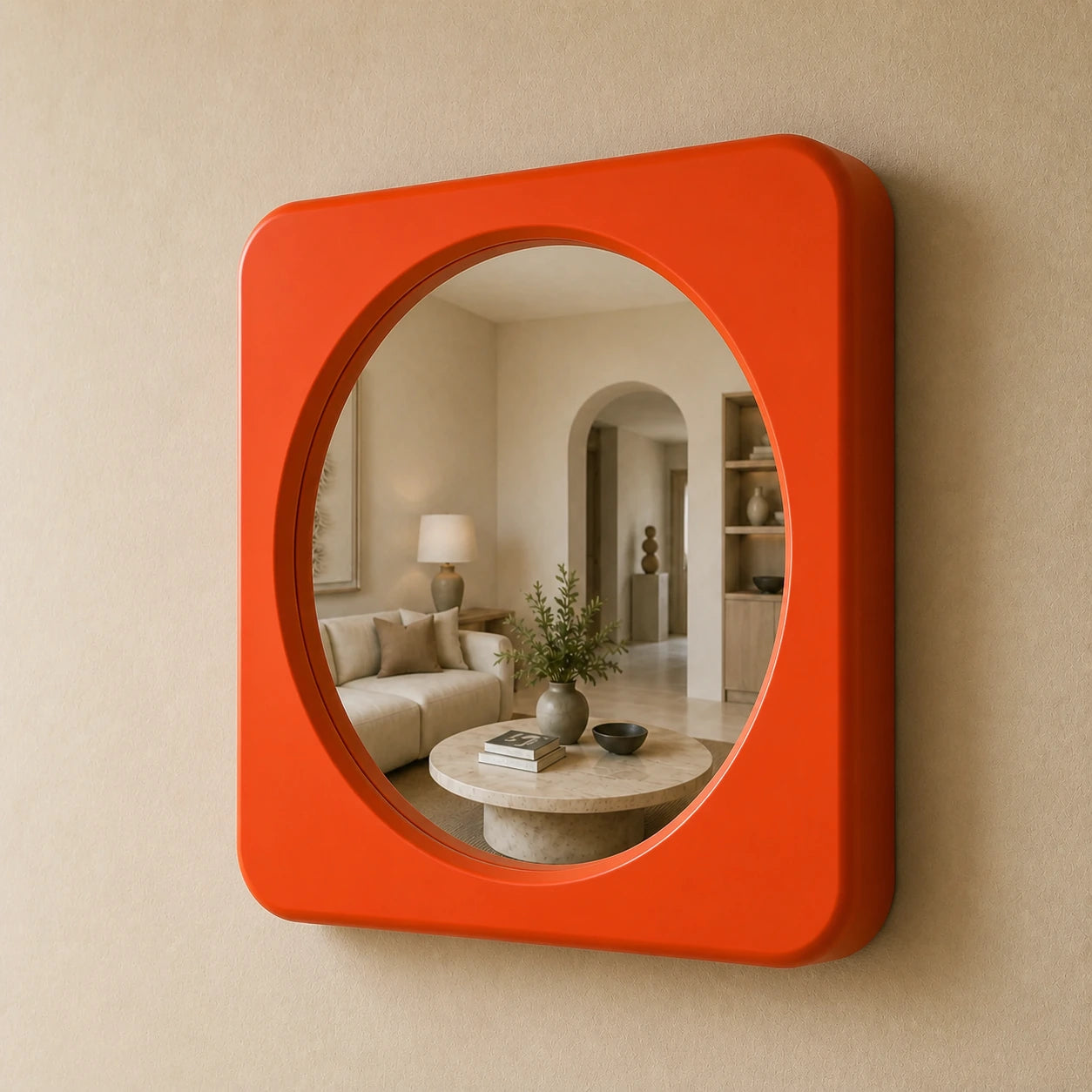 Rounded Square Mirror Mirror Interior Moderna