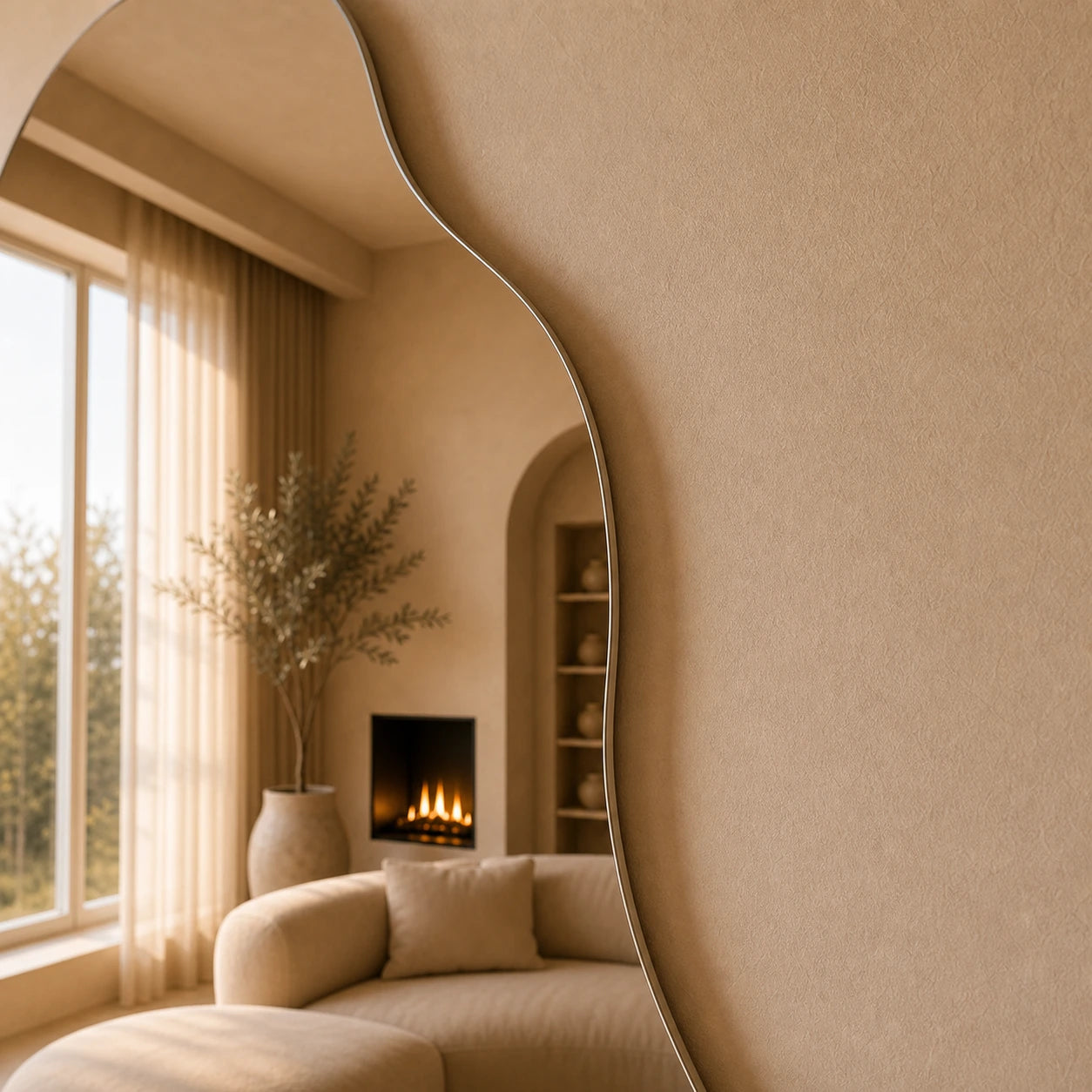 Chrome Irregular Mirror Mirror Interior Moderna
