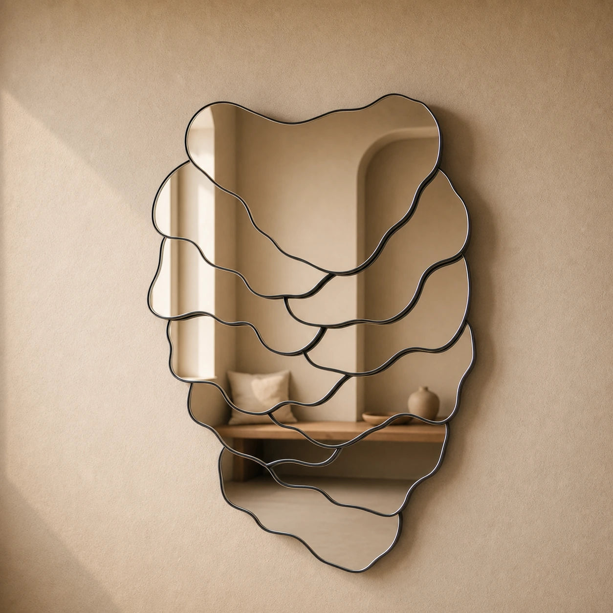 Negative Relief Mirror Interior Moderna