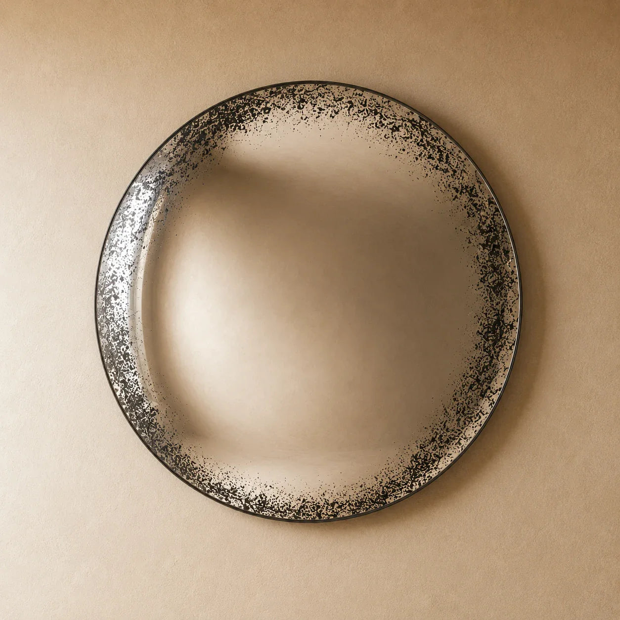 Convex Glow Mirror | Antiqued Mercury Halo Mirror Interior Moderna