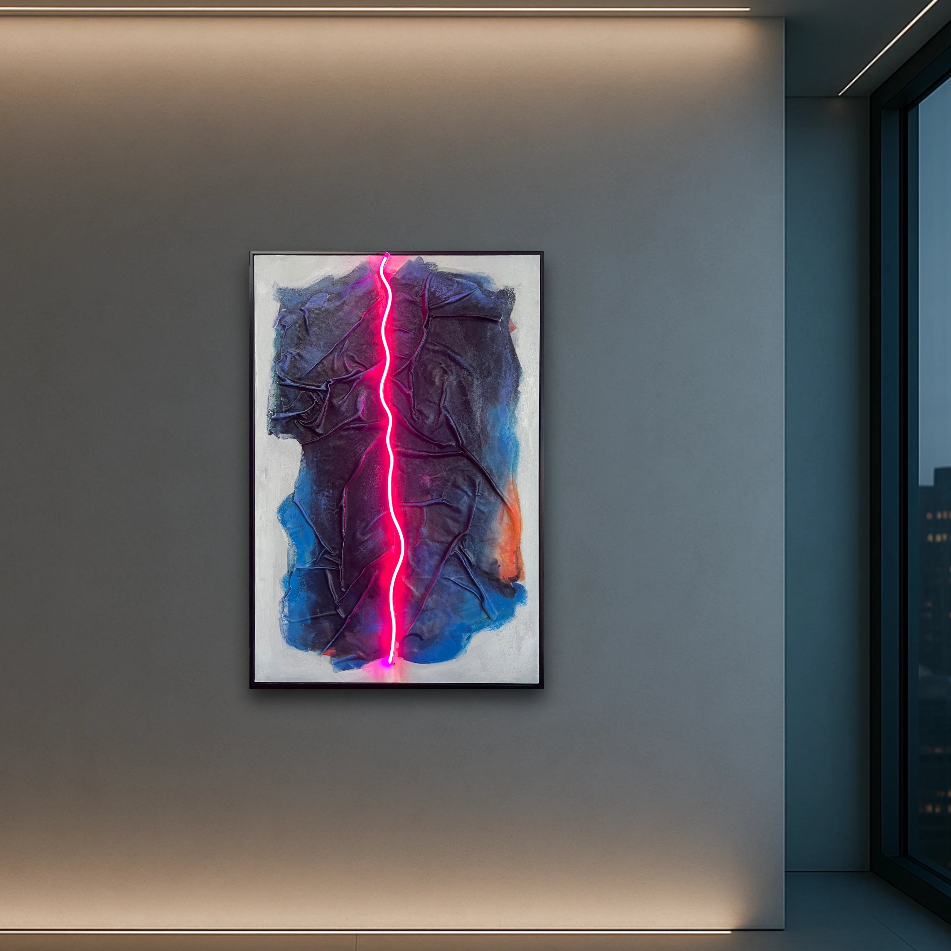 Neon Crease Wall Art Interior Moderna