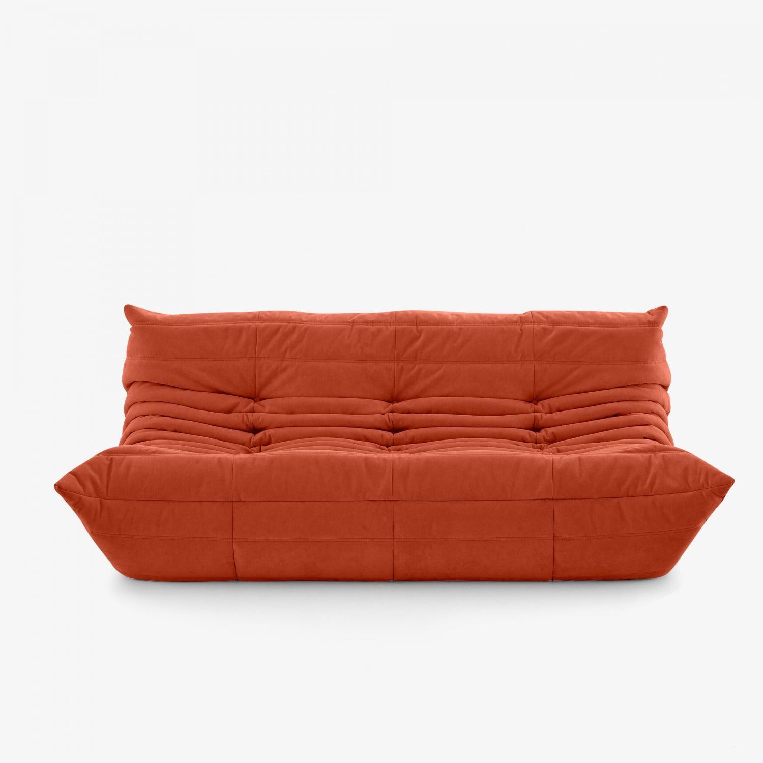Togo Three Seater Sofa Interior Moderna Rust Orange