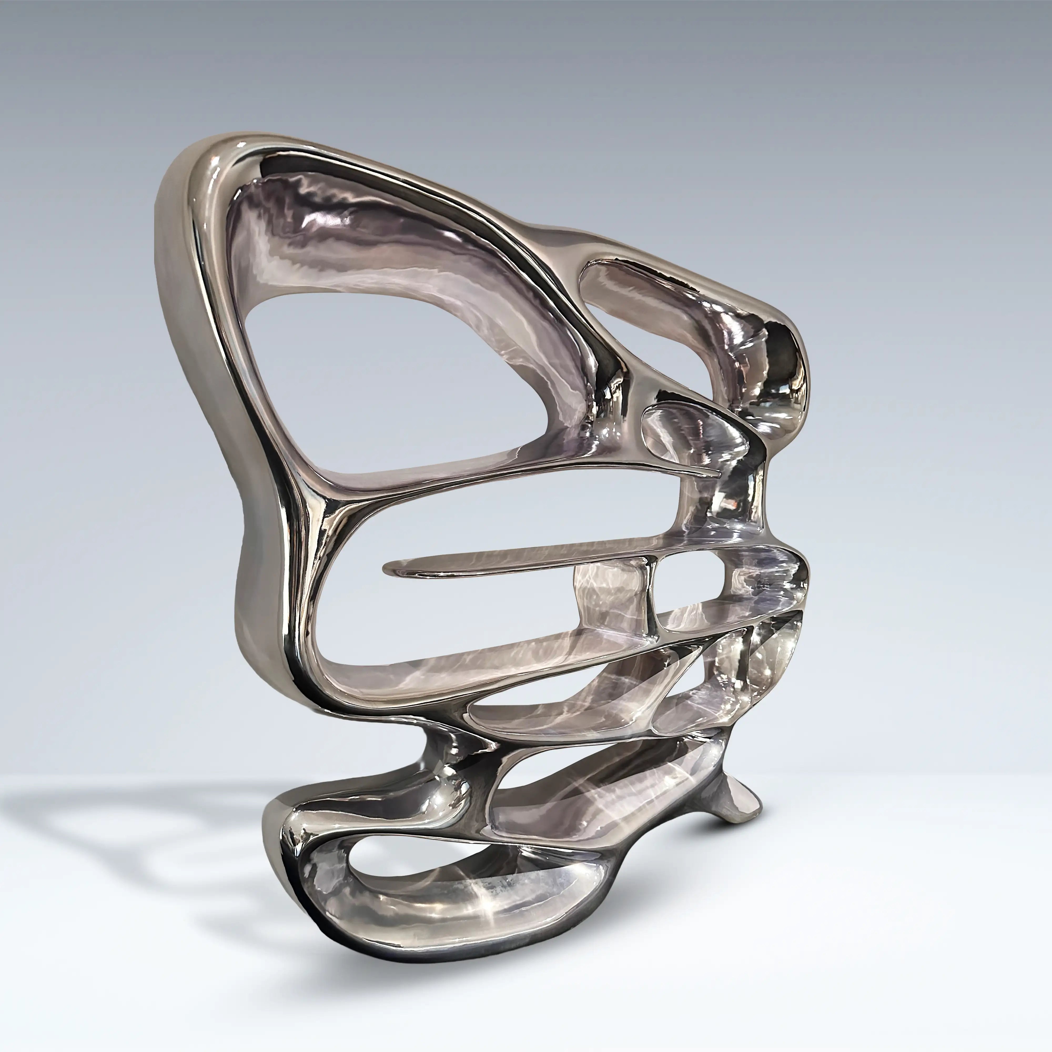 Chrome Mirage Bookshelf Table Interior Moderna