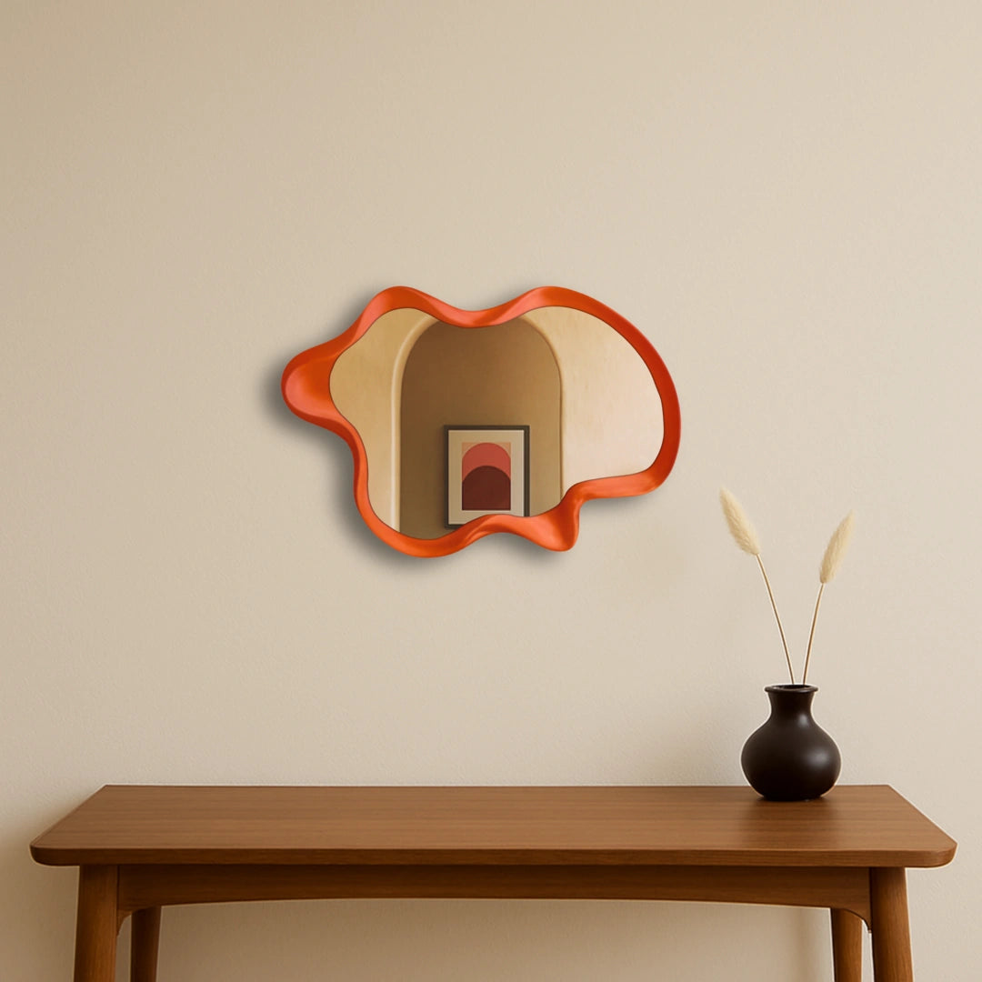 Irregular Wave Mirror Mirror Interior Moderna Orange