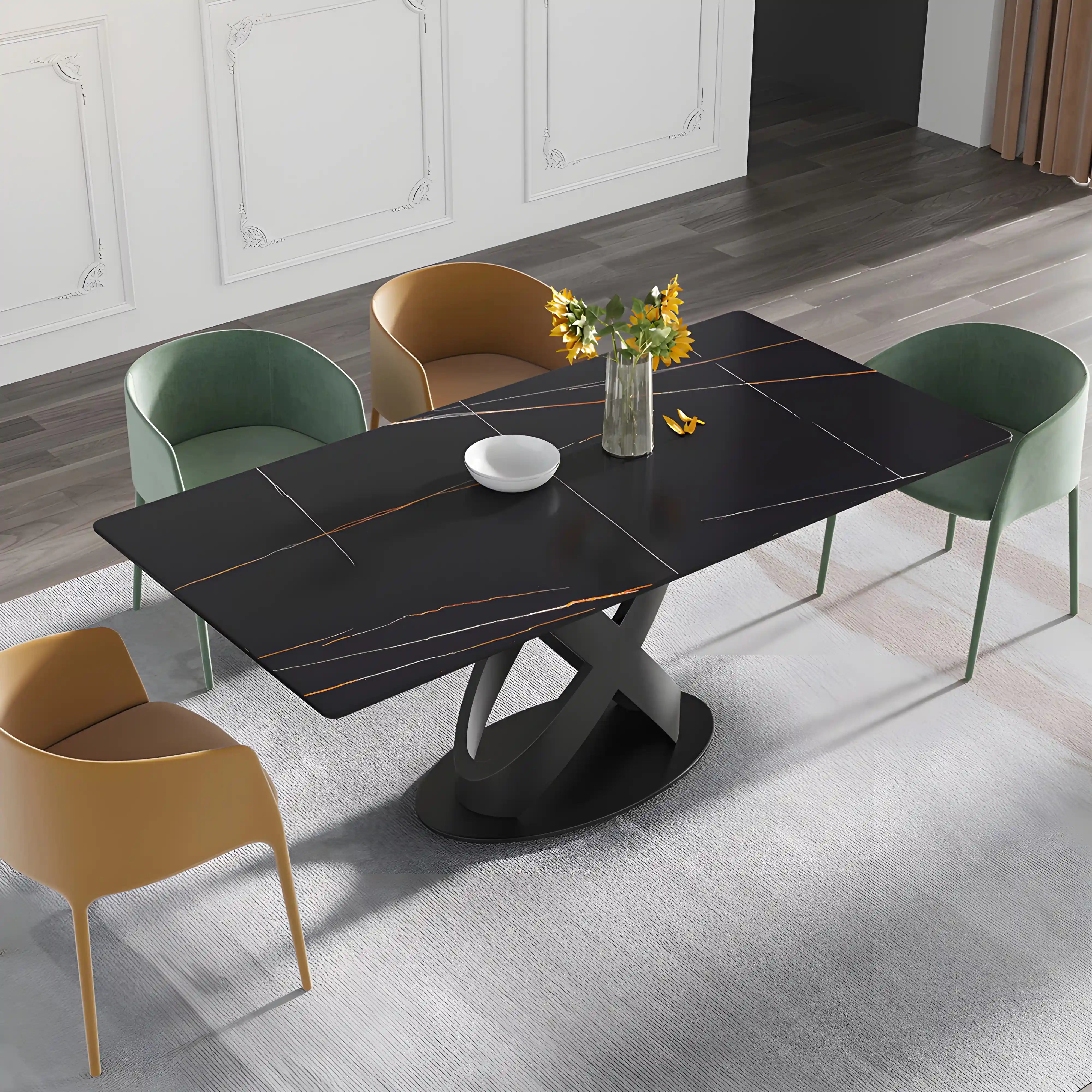 Valessa Cross Dining Table Table Interior Moderna Black Black