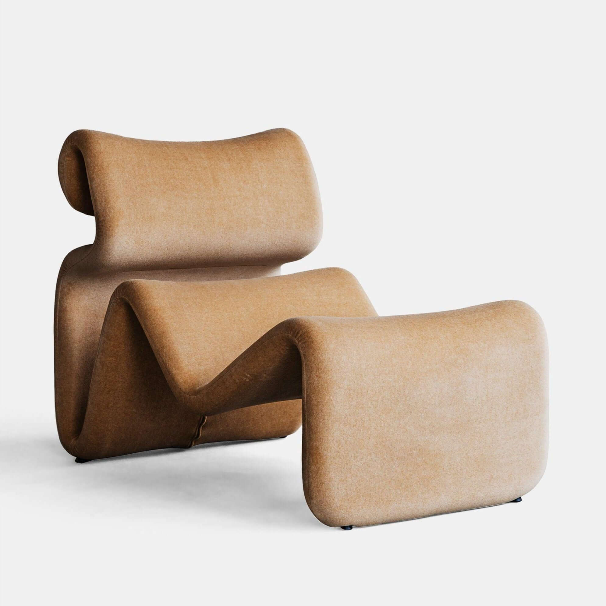 Etcetera Lounge Chair Chair Interior Moderna With Ottoman Vintage Apricot
