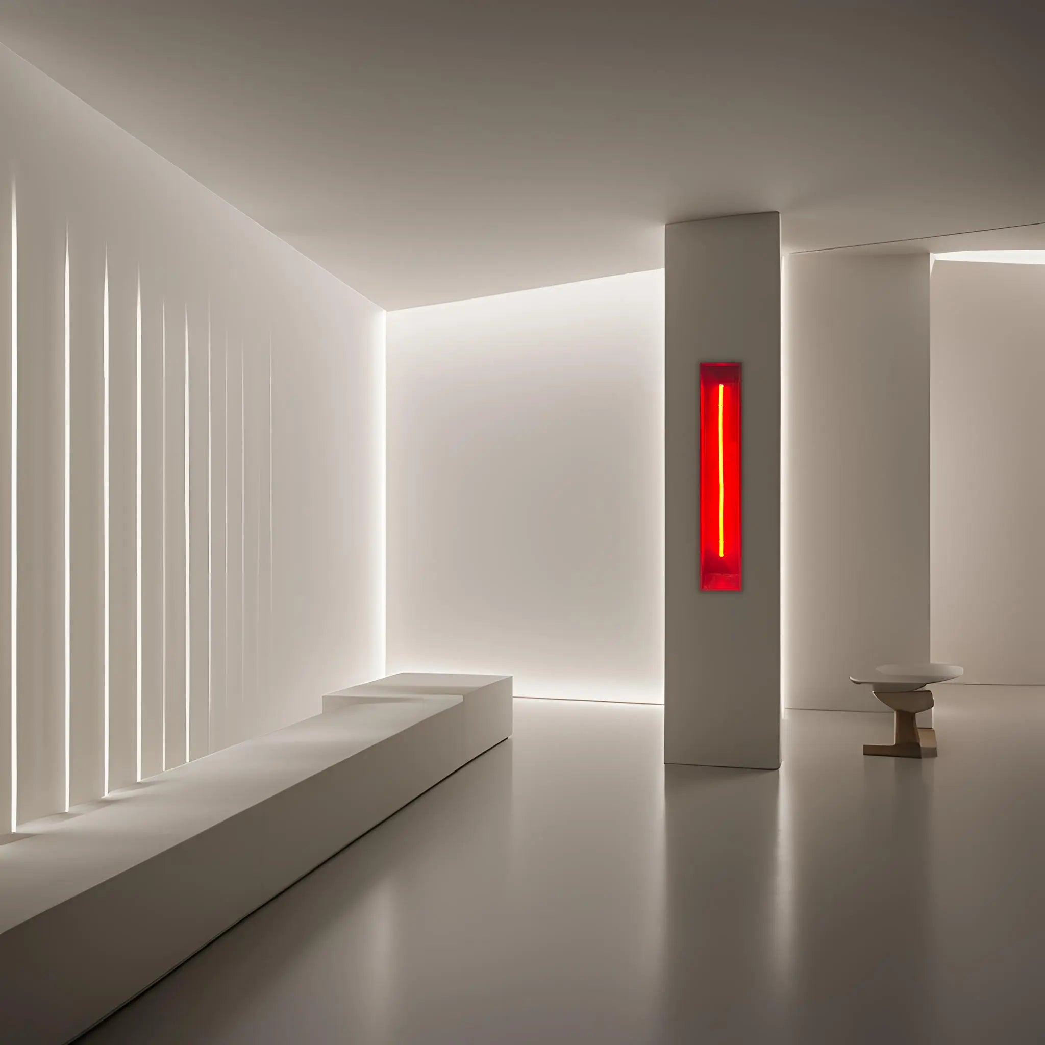Redwood Radiance Lamp | Tall LED Strip Wooden Lamp Lamp Interior Moderna