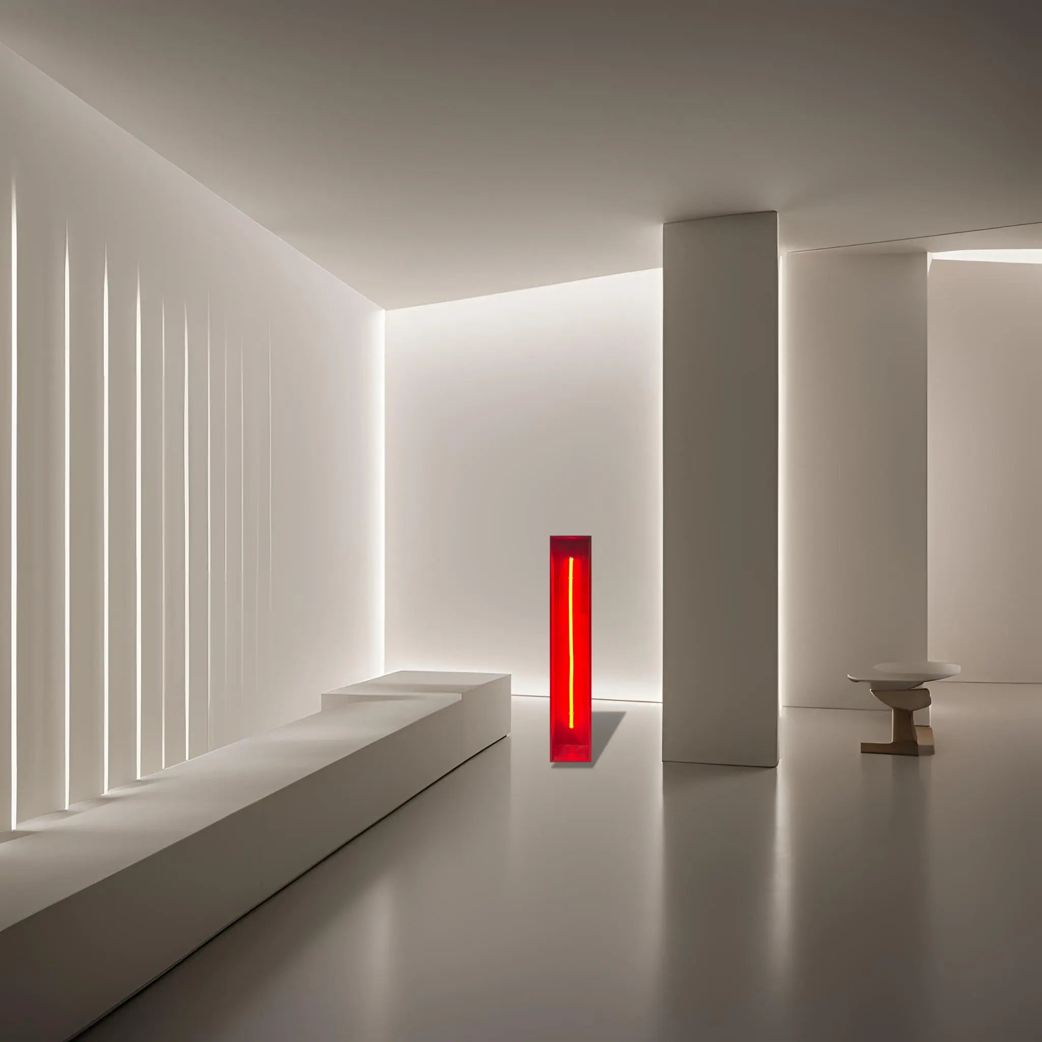 Redwood Radiance Lamp | Tall LED Strip Wooden Lamp Lamp Interior Moderna