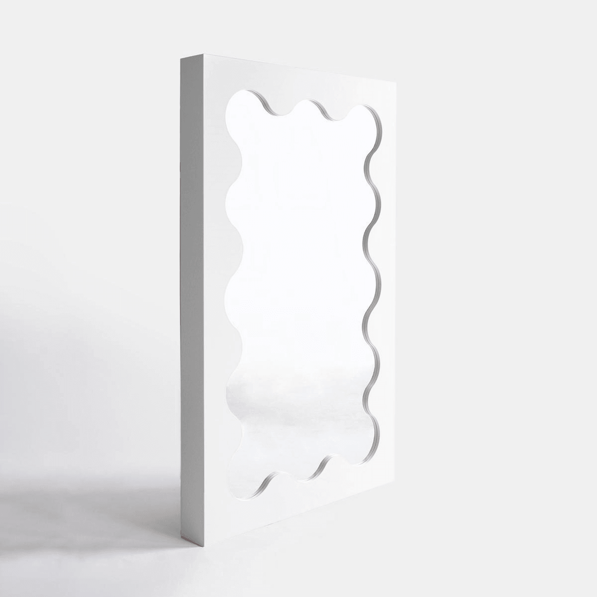 Wave Frame Mirror Mirror Interior Moderna Small White