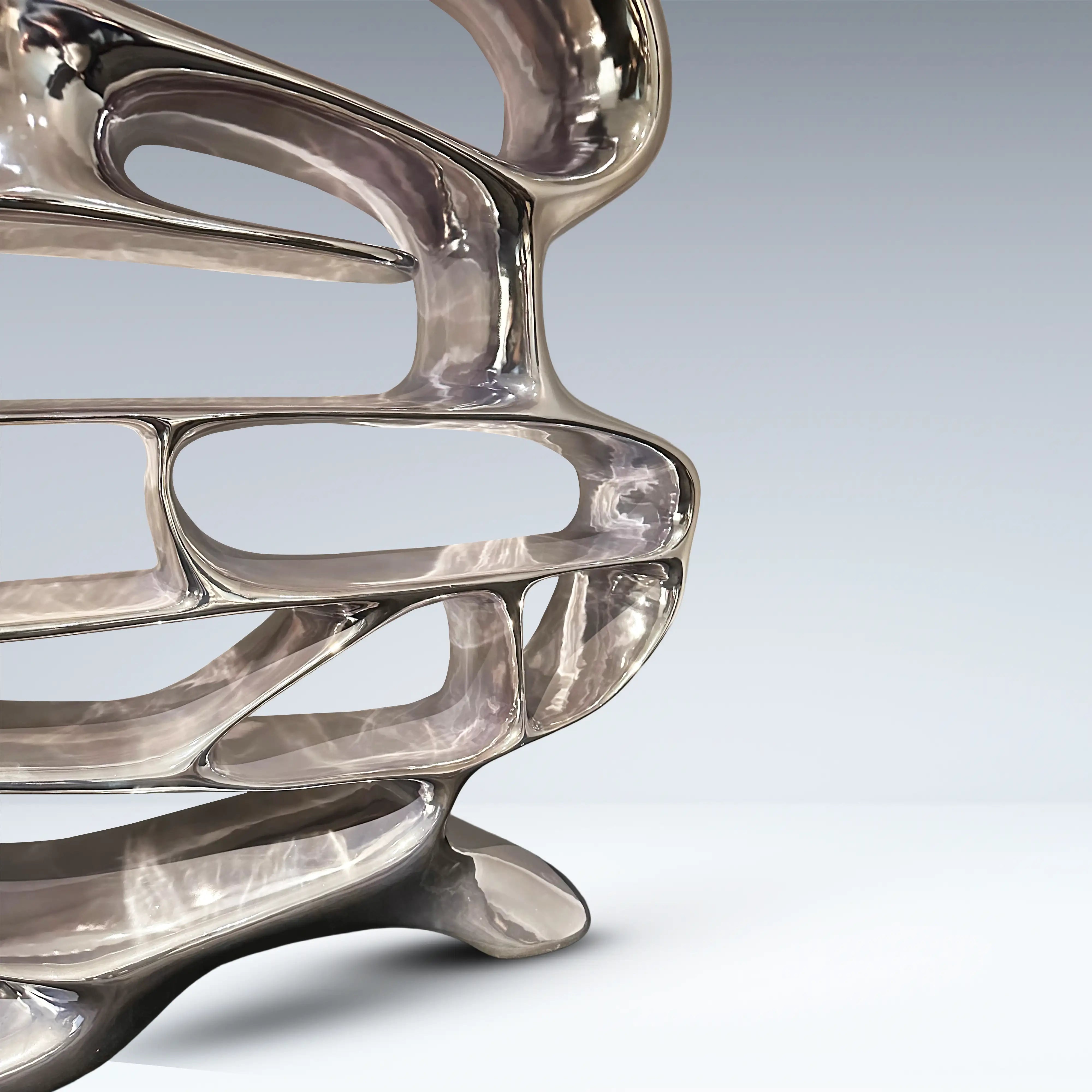 Chrome Mirage Bookshelf Table Interior Moderna