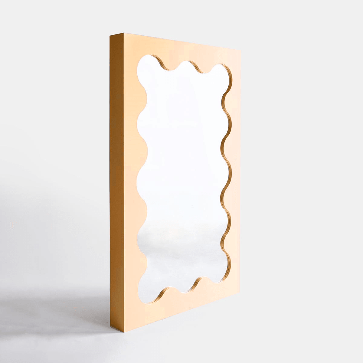 Wave Frame Mirror Mirror Interior Moderna Small Orange
