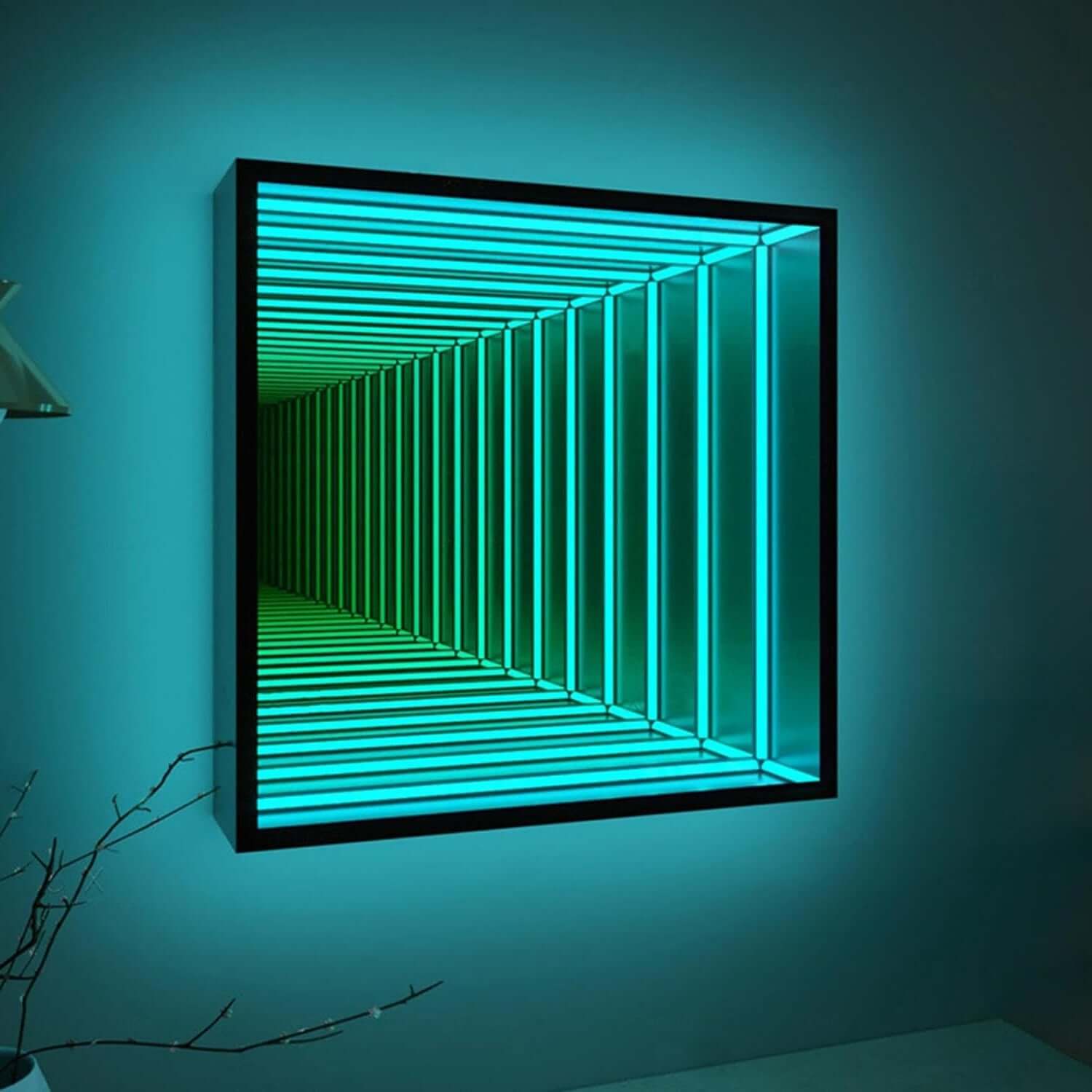 Square Infinity Mirror Mirror Interior Moderna