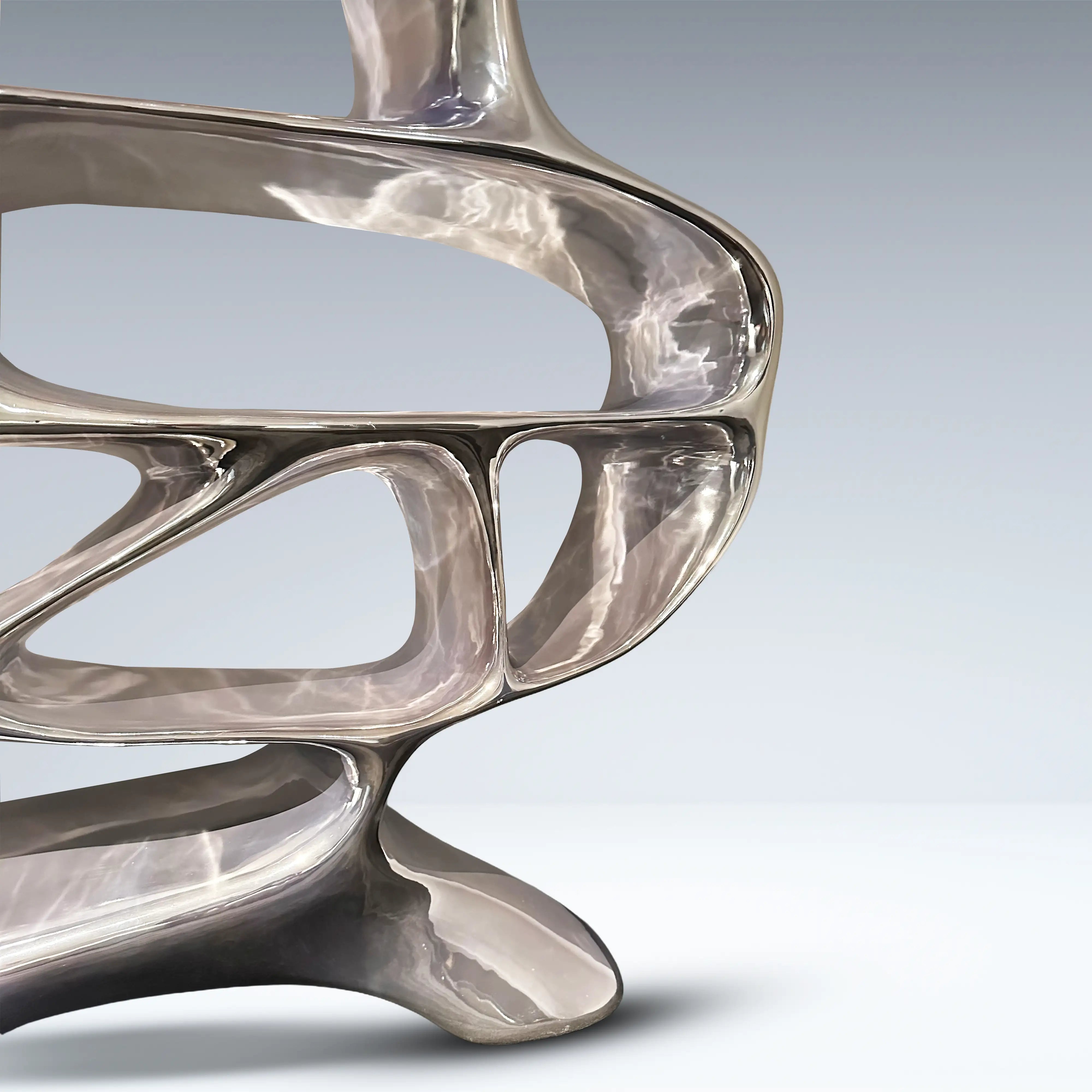 Chrome Mirage Bookshelf Table Interior Moderna