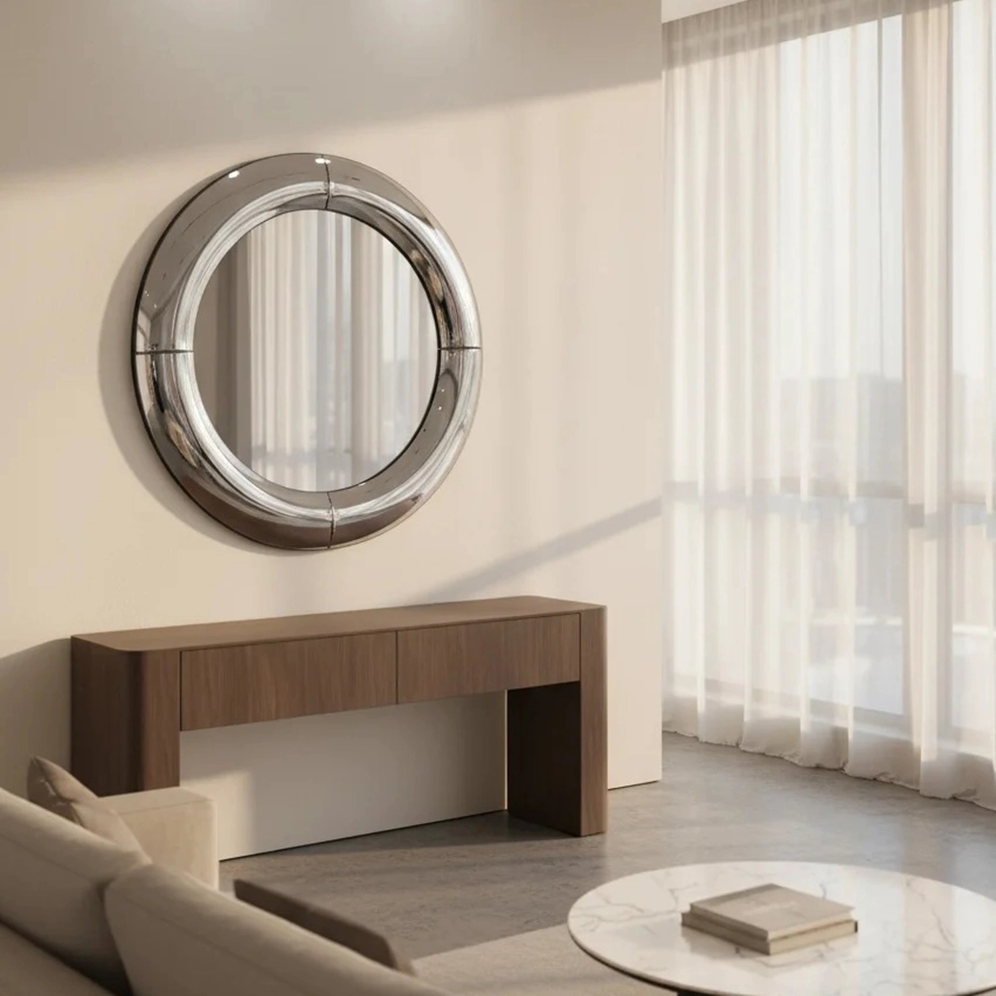 Atlas Mirror | Chrome Silver Mirror Interior Moderna