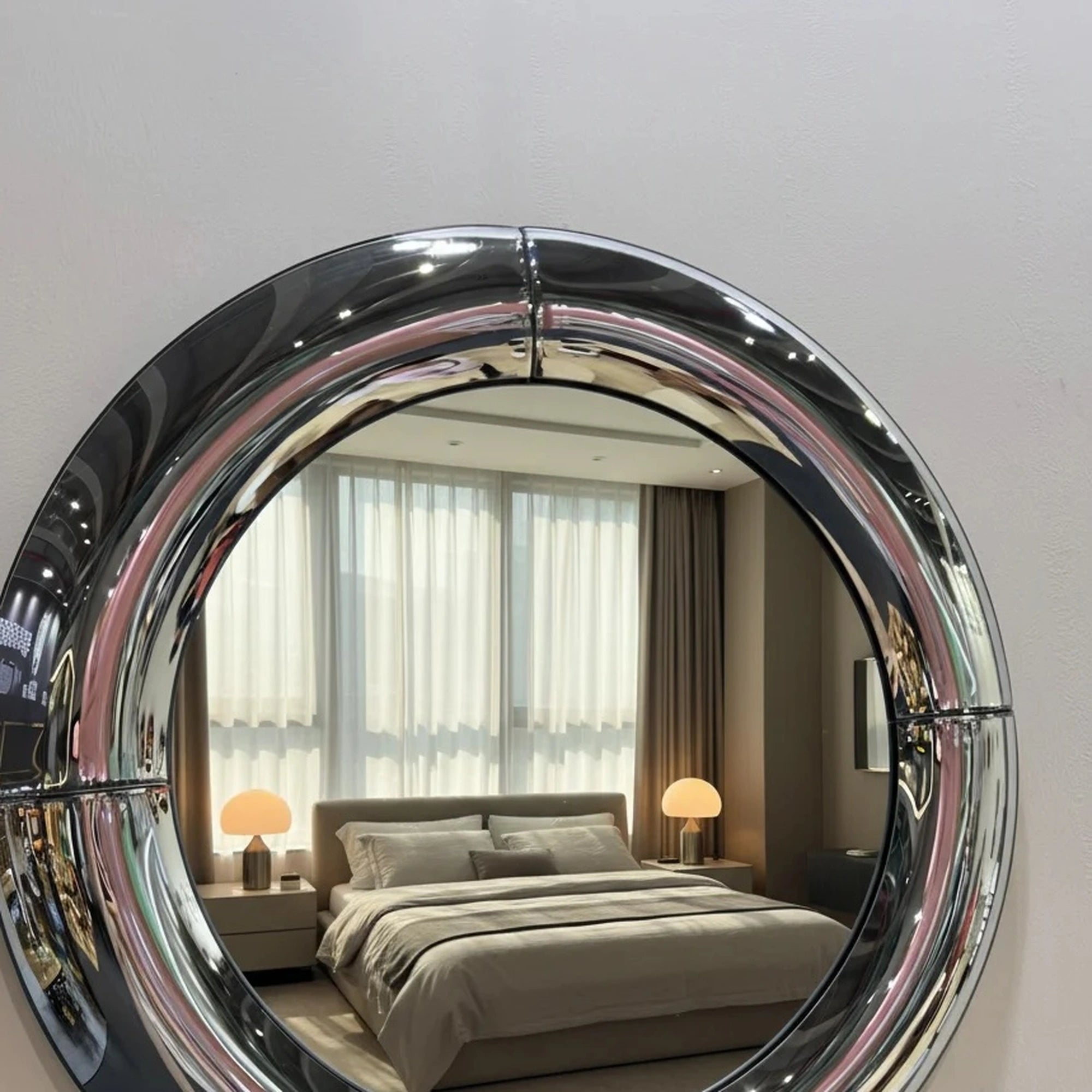 Atlas Mirror | Chrome Silver Mirror Interior Moderna