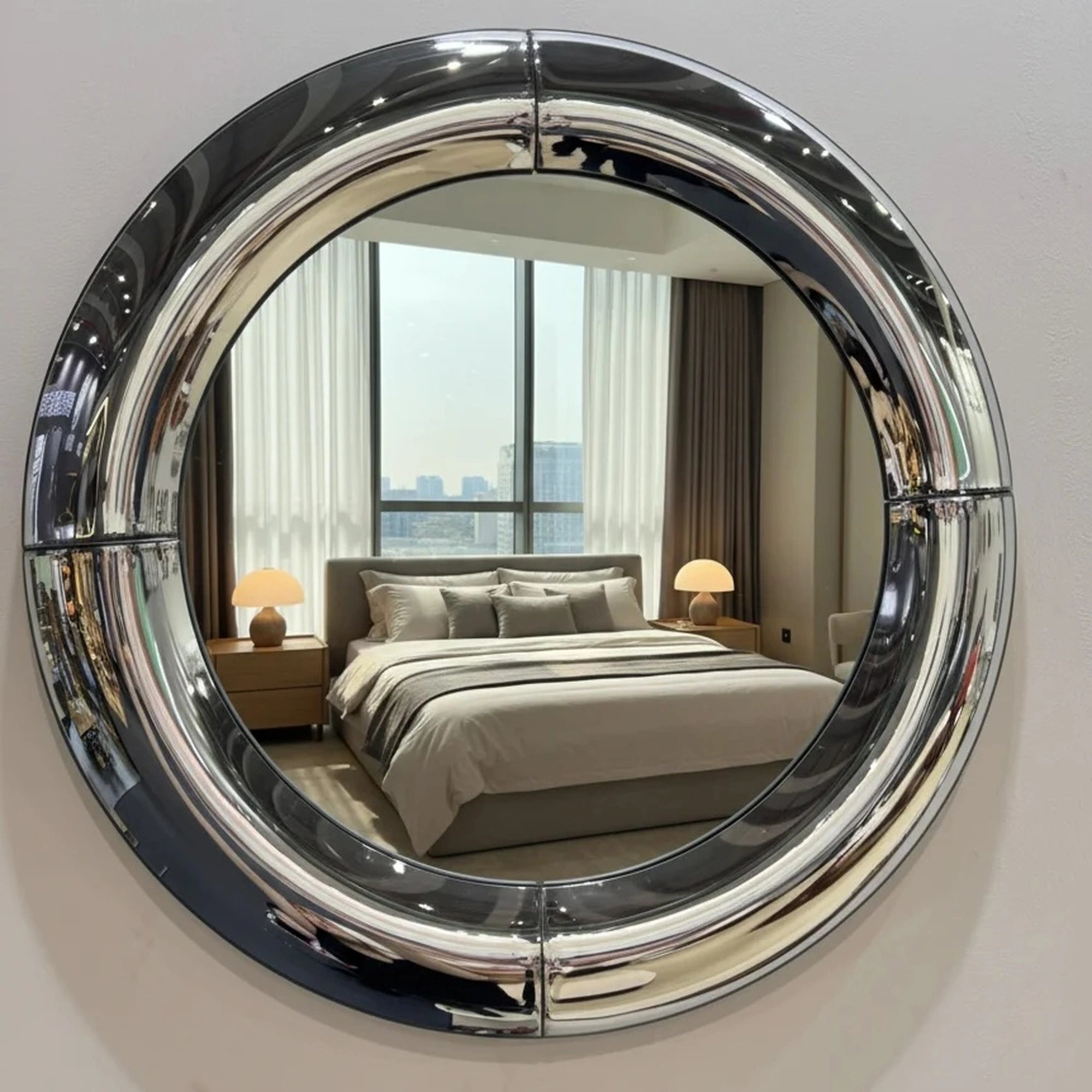 Atlas Mirror | Chrome Silver Mirror Interior Moderna