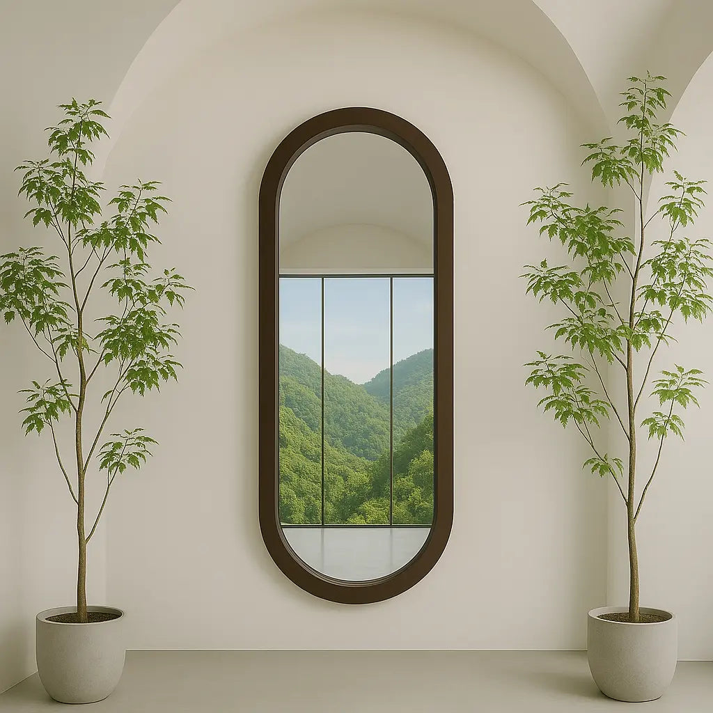 XL Pill Mirror Mirror Interior Moderna Brown Medium