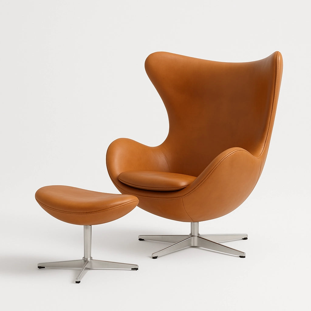 Egg Chair + Ottoman Chair Interior Moderna Chocolate Brown