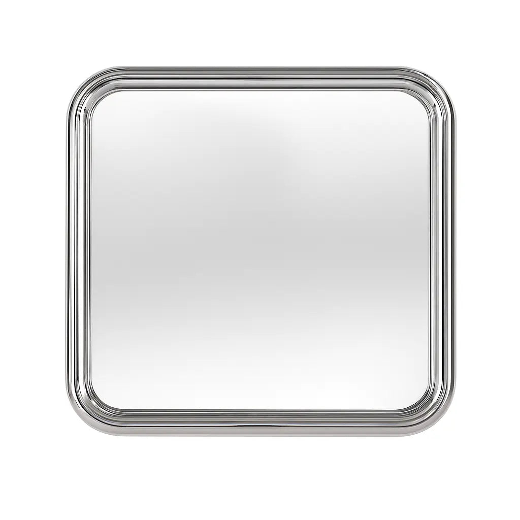 Chrome Bold Square Mirror Mirror Interior Moderna
