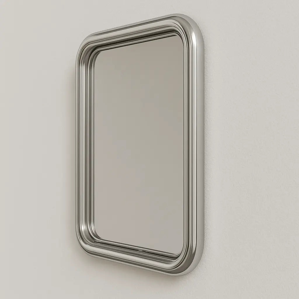 Chrome Bold Square Mirror Mirror Interior Moderna