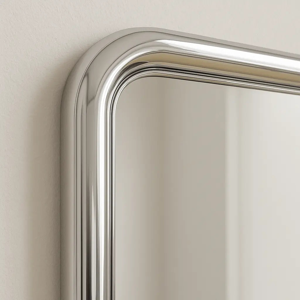 Chrome Bold Square Mirror Mirror Interior Moderna