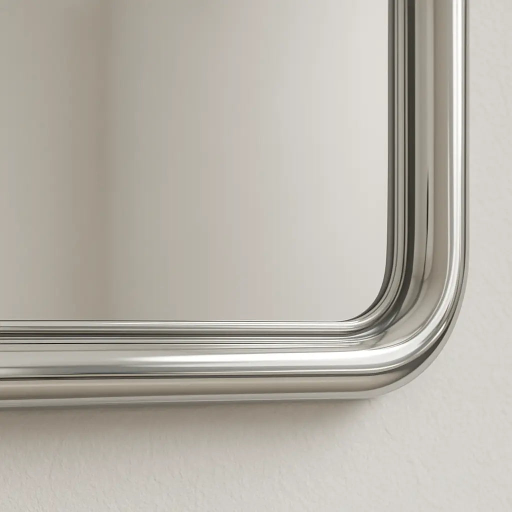 Chrome Bold Square Mirror Mirror Interior Moderna