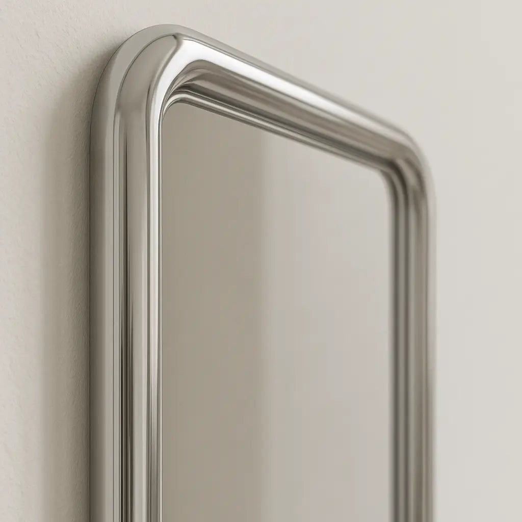 Chrome Bold Square Mirror Mirror Interior Moderna