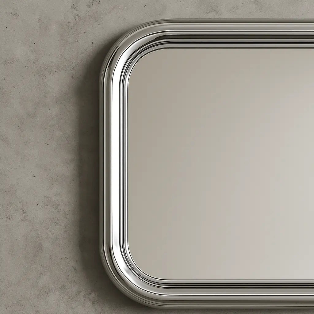 Chrome Bold Square Mirror Mirror Interior Moderna