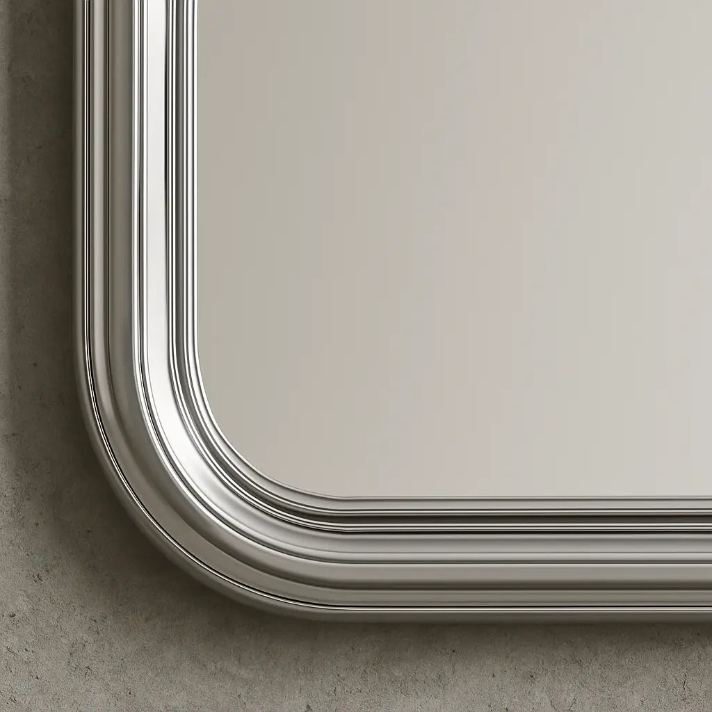 Chrome Bold Square Mirror Mirror Interior Moderna