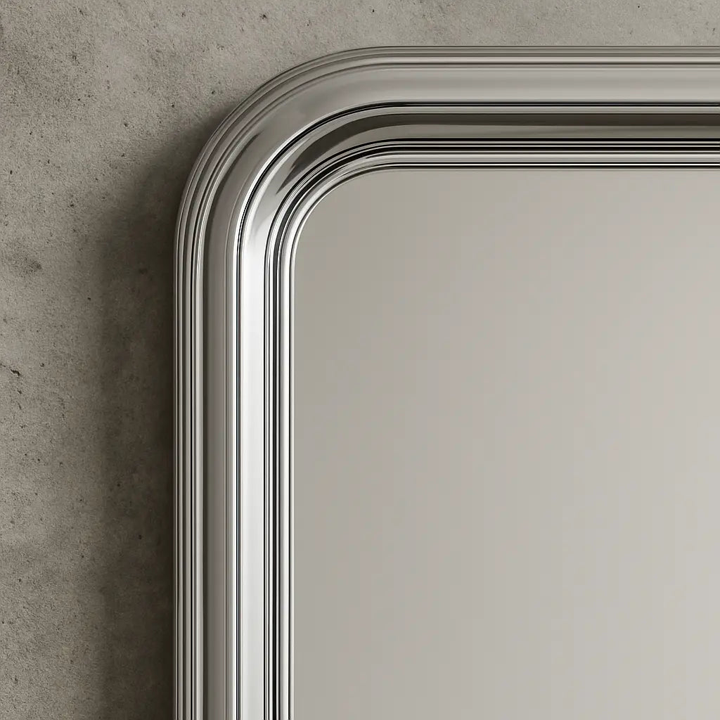 Chrome Bold Square Mirror Mirror Interior Moderna