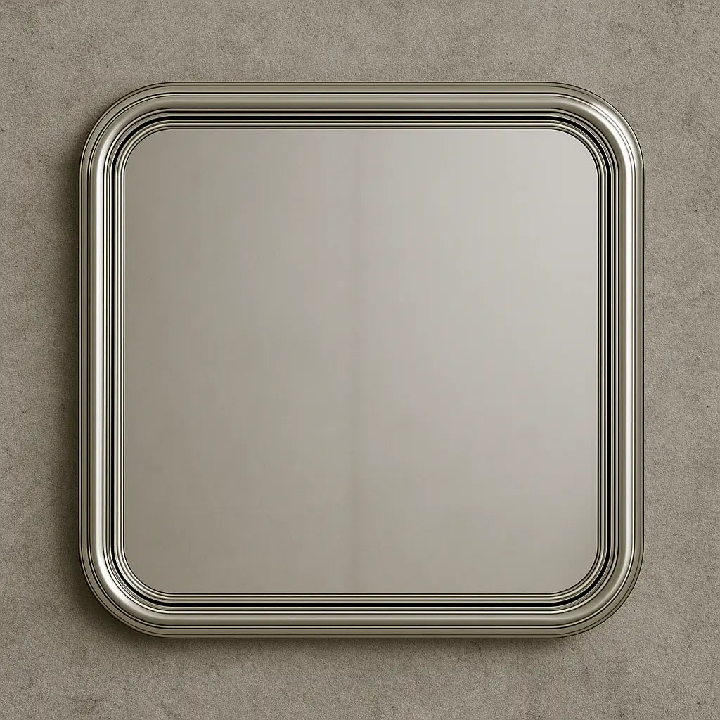 Chrome Bold Square Mirror Mirror Interior Moderna