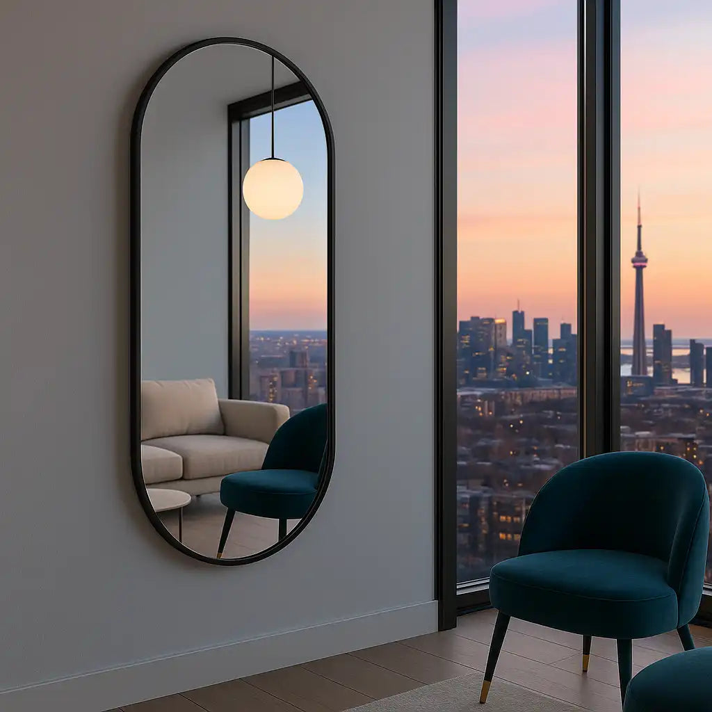 Oval Metal Mirror