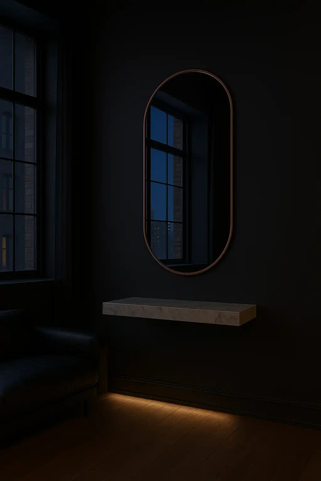 Oval Metal Mirror