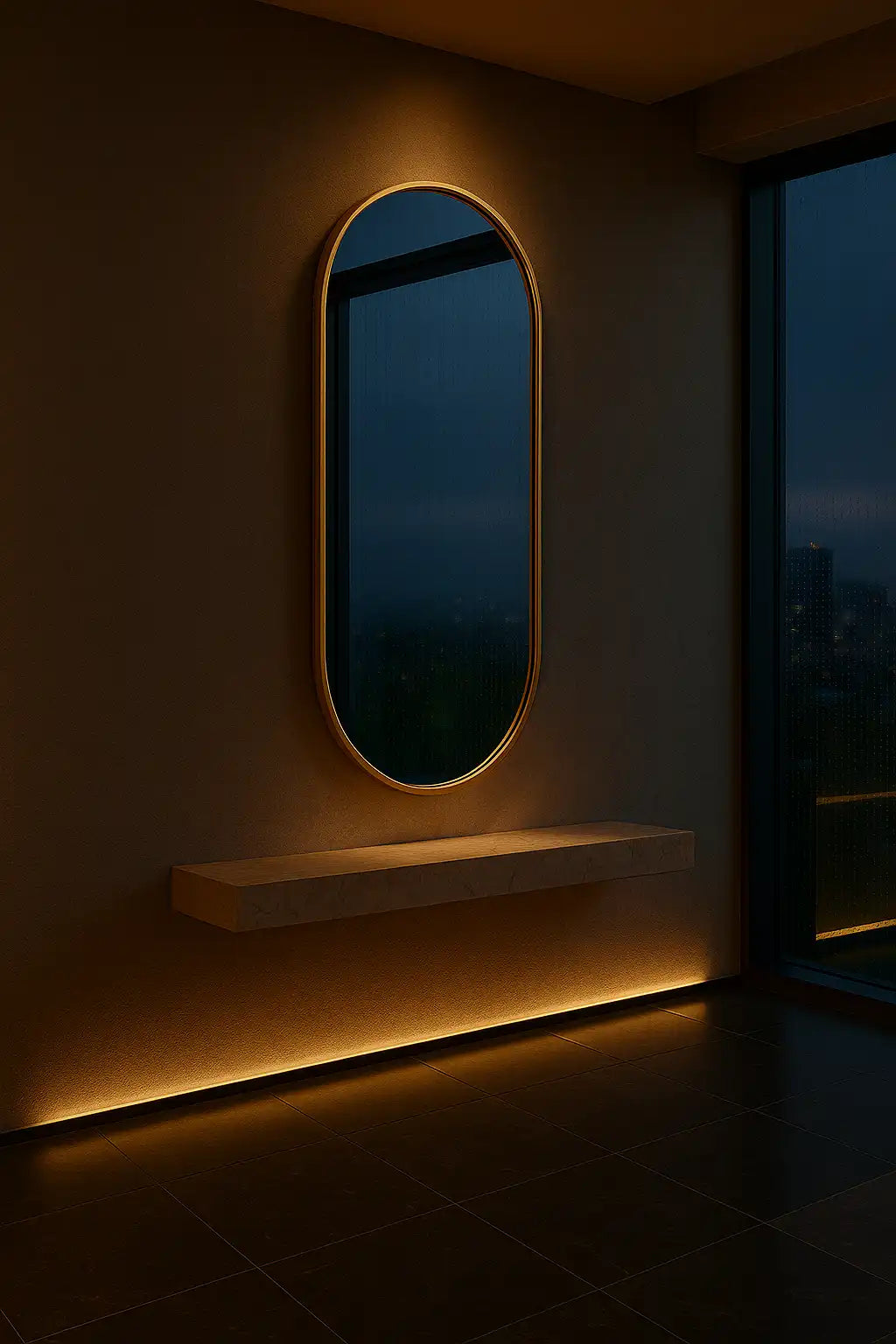 Oval Metal Mirror Mirror Interior Moderna