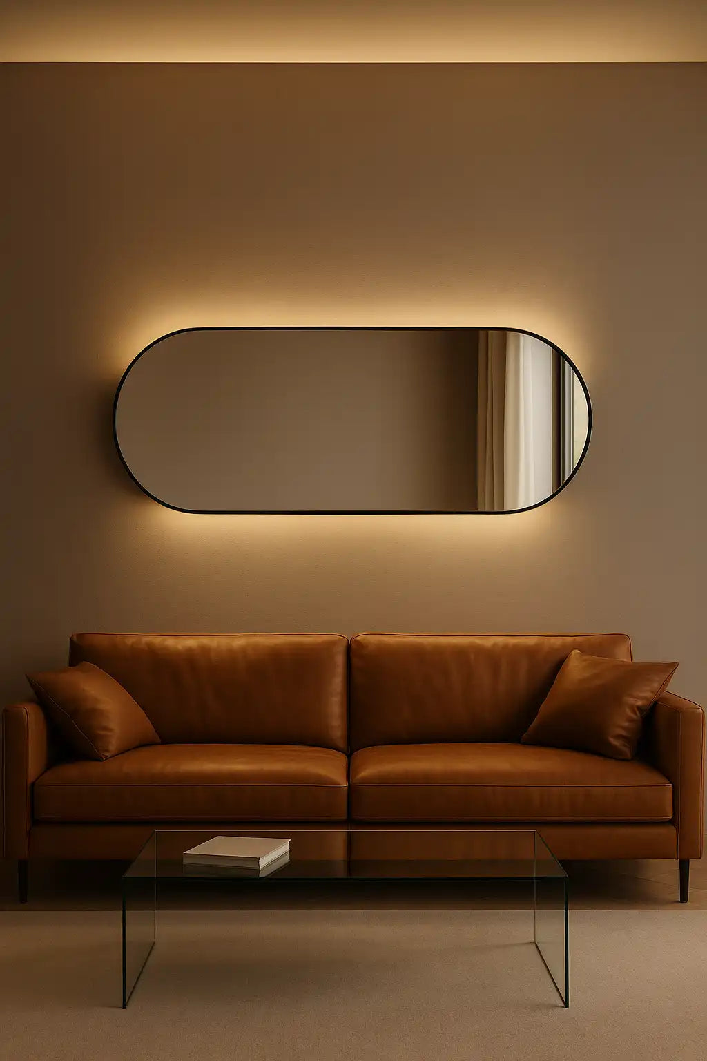 Oval Metal Mirror Mirror Interior Moderna