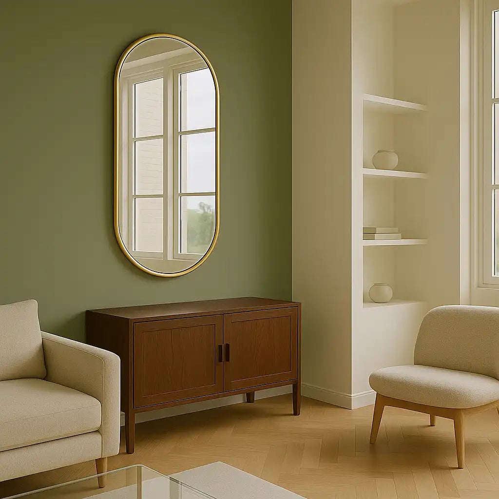 Oval Metal Mirror