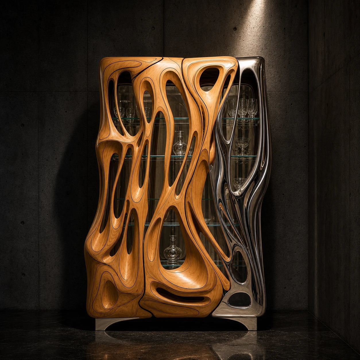 Chrome Mirage Cabinet Furniture Interior Moderna