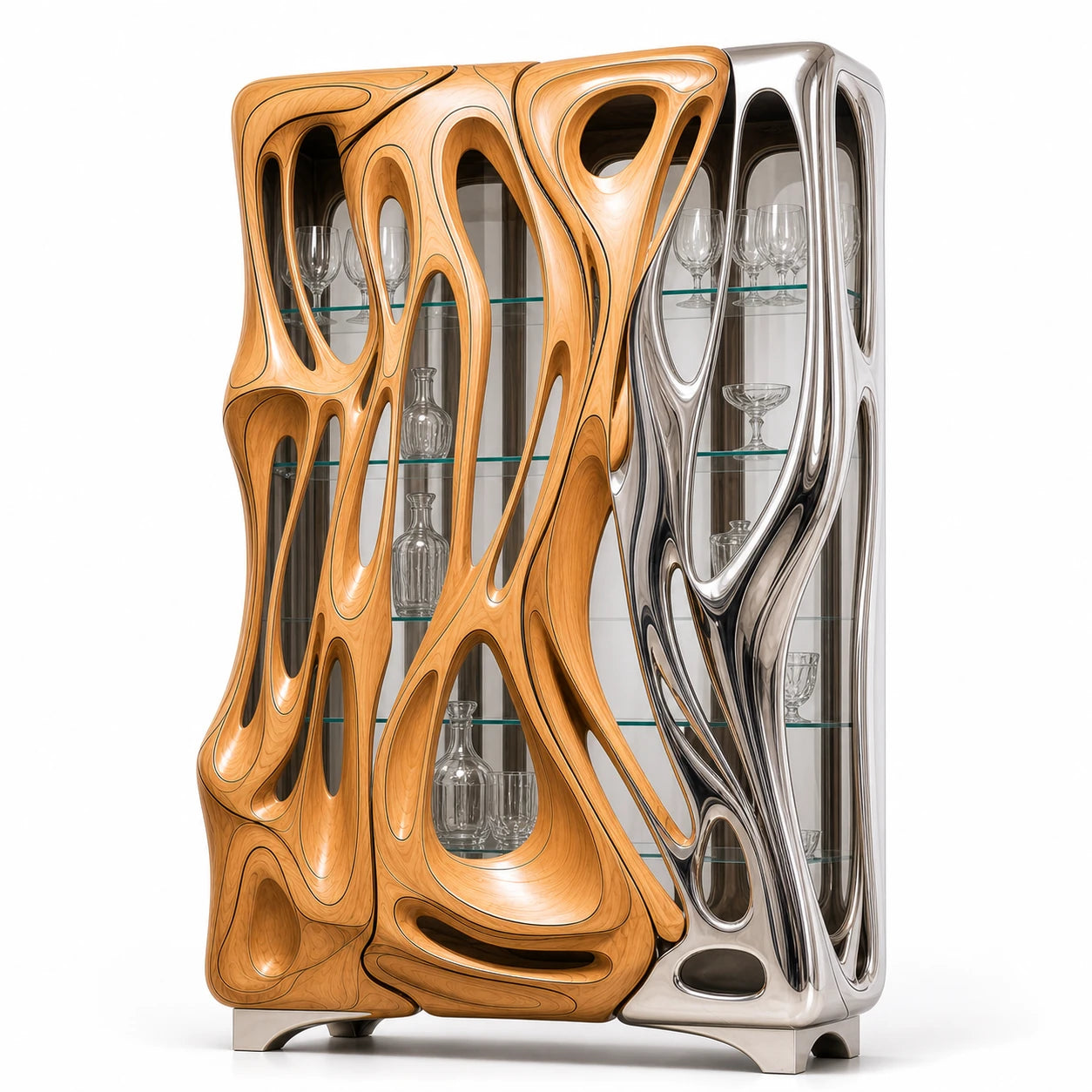 Chrome Mirage Cabinet Furniture Interior Moderna