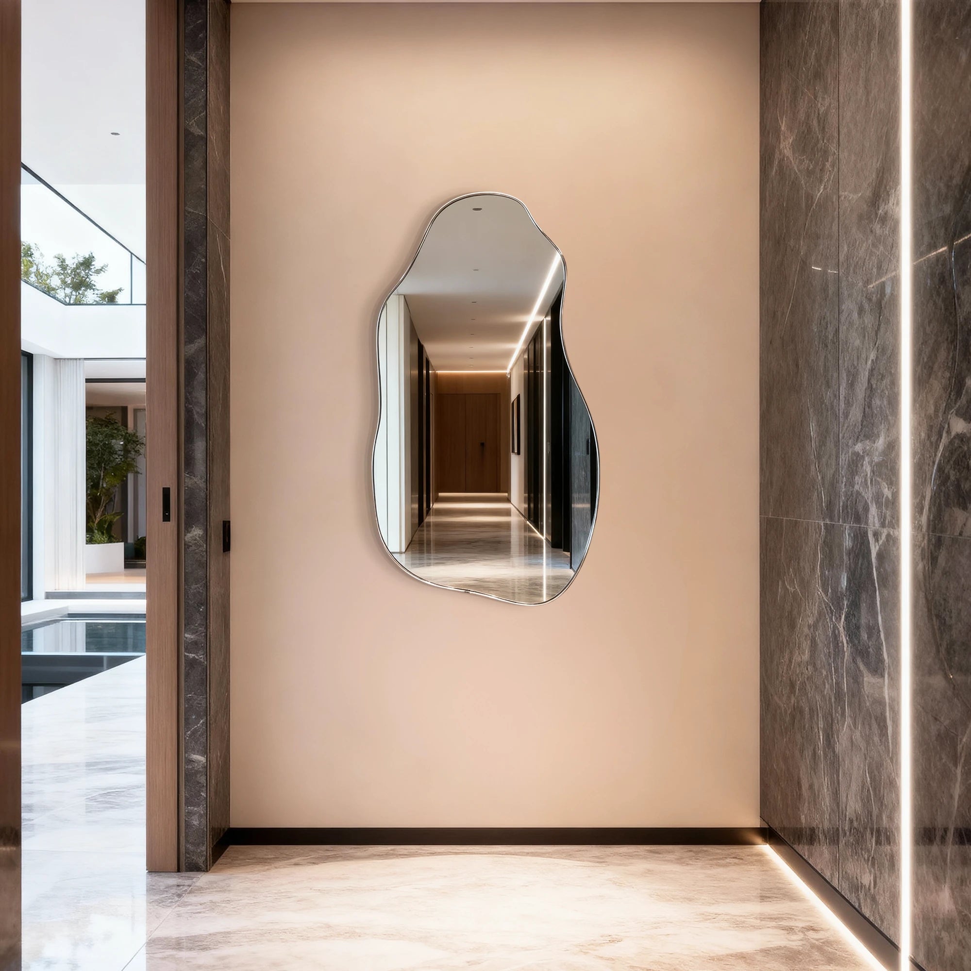 Chrome Irregular Mirror Mirror Interior Moderna