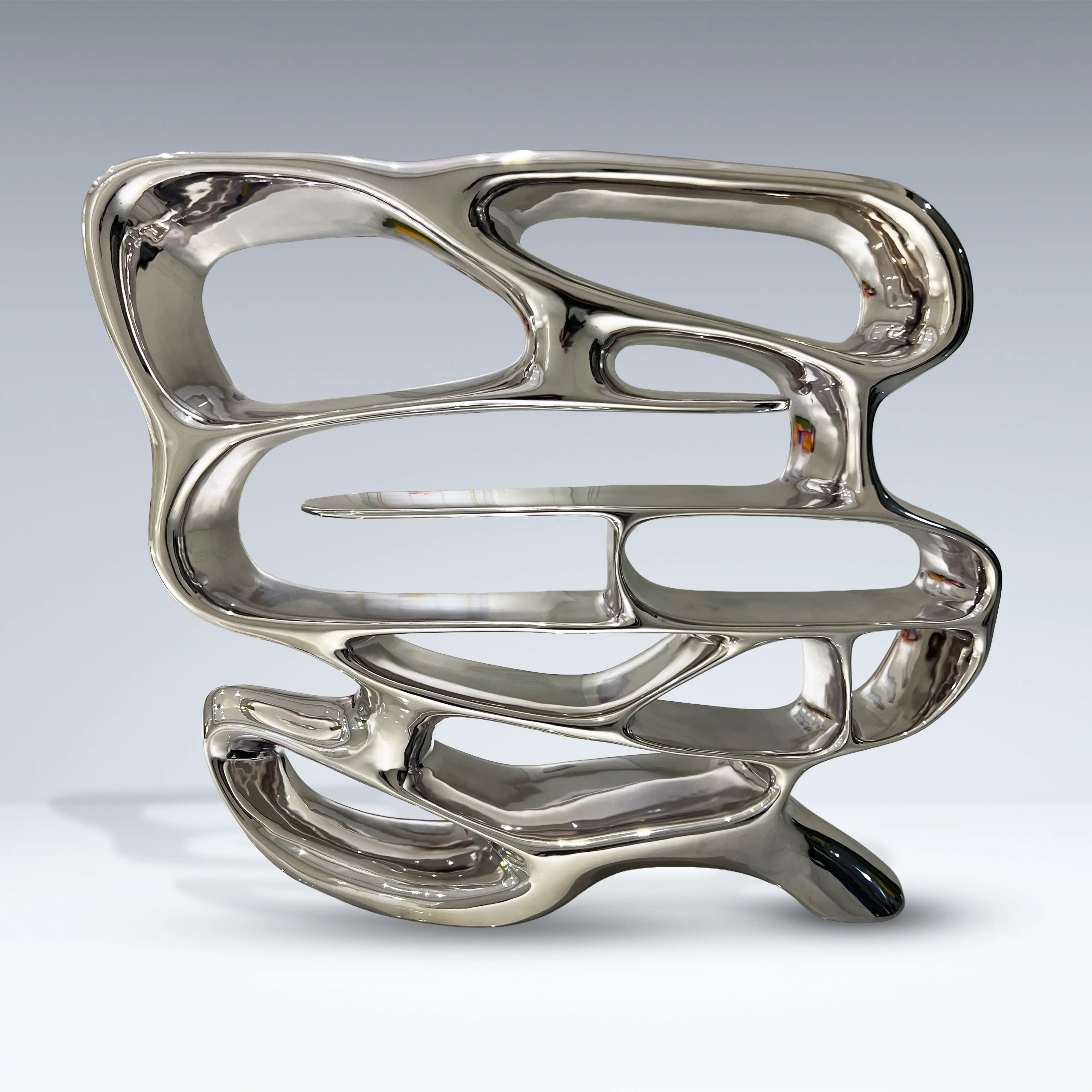 Chrome Mirage Bookshelf Table Interior Moderna