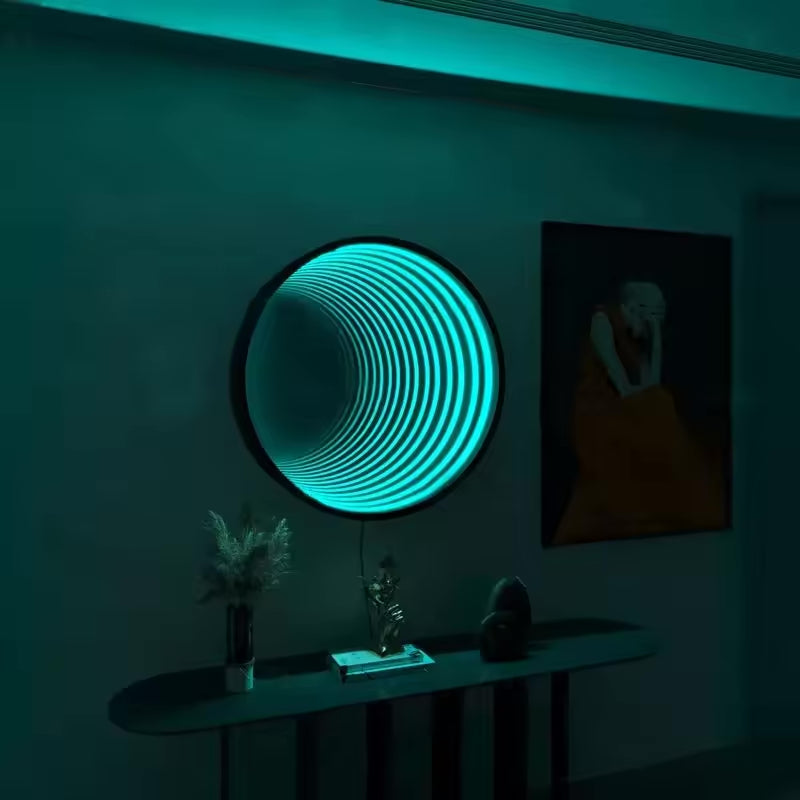 Circle Infinity Mirror Mirror Interior Moderna