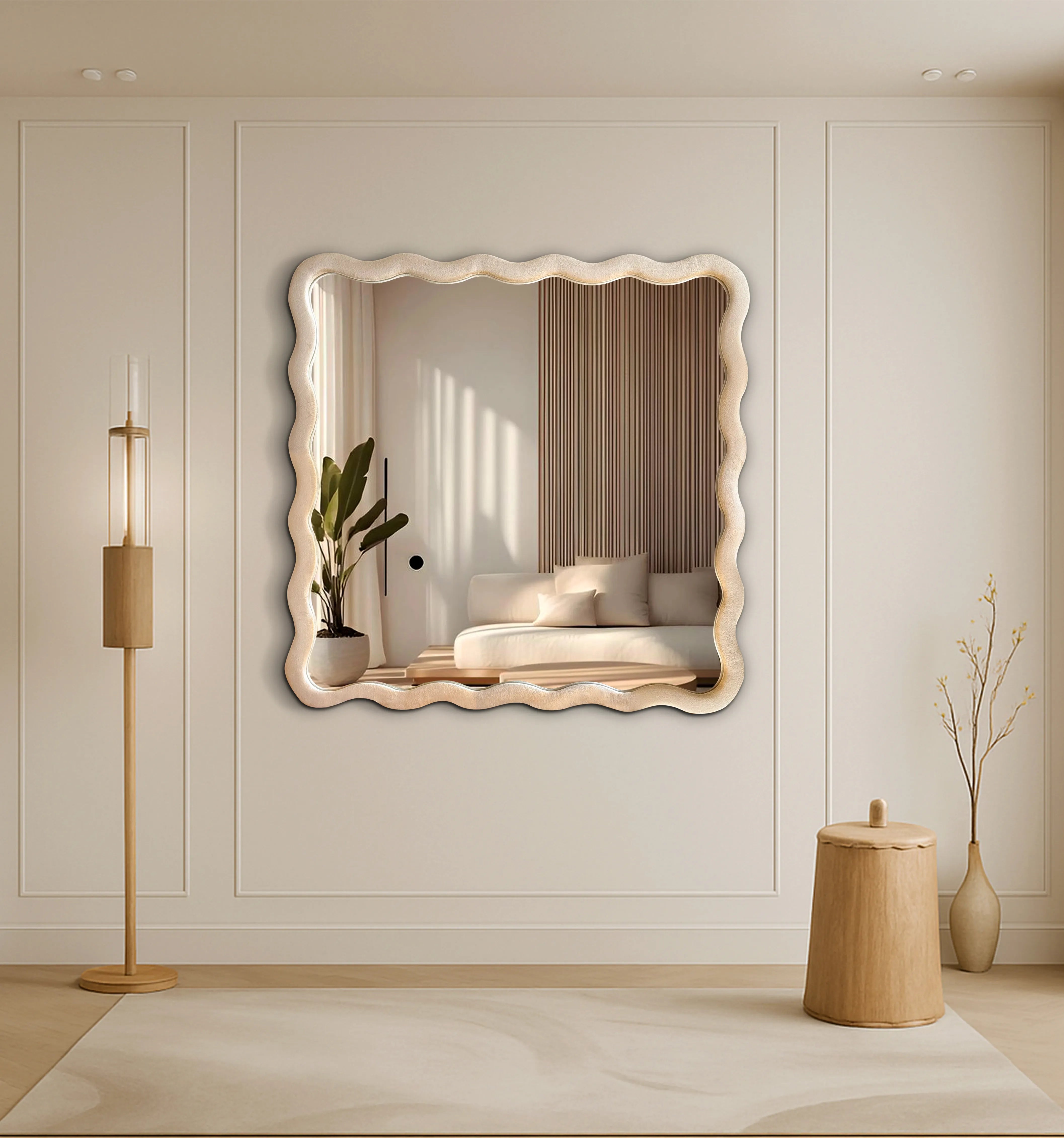 Velvet Wave Mirror Mirror Interior Moderna