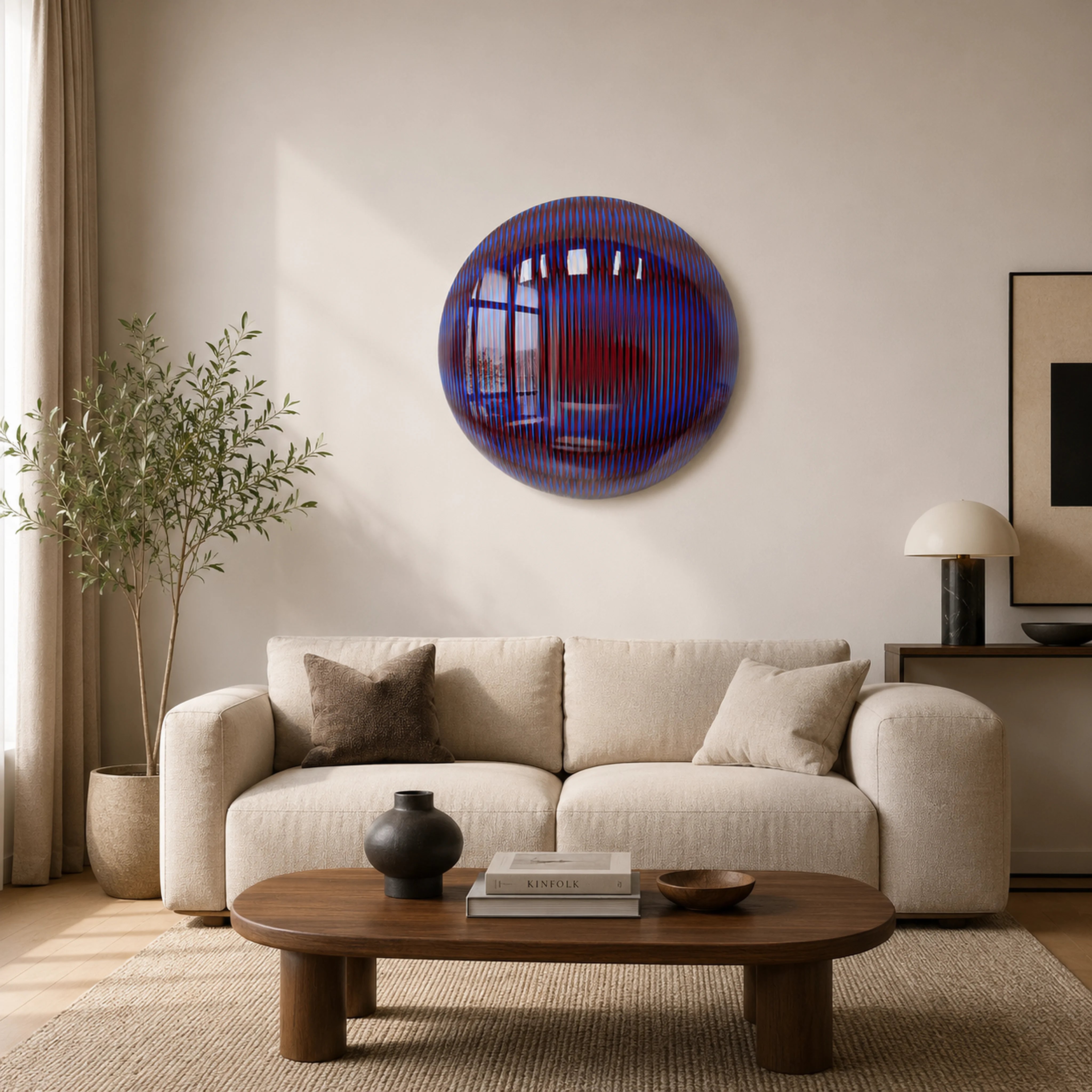 Linear Shift | Crimson Rift Wall Art Interior Moderna