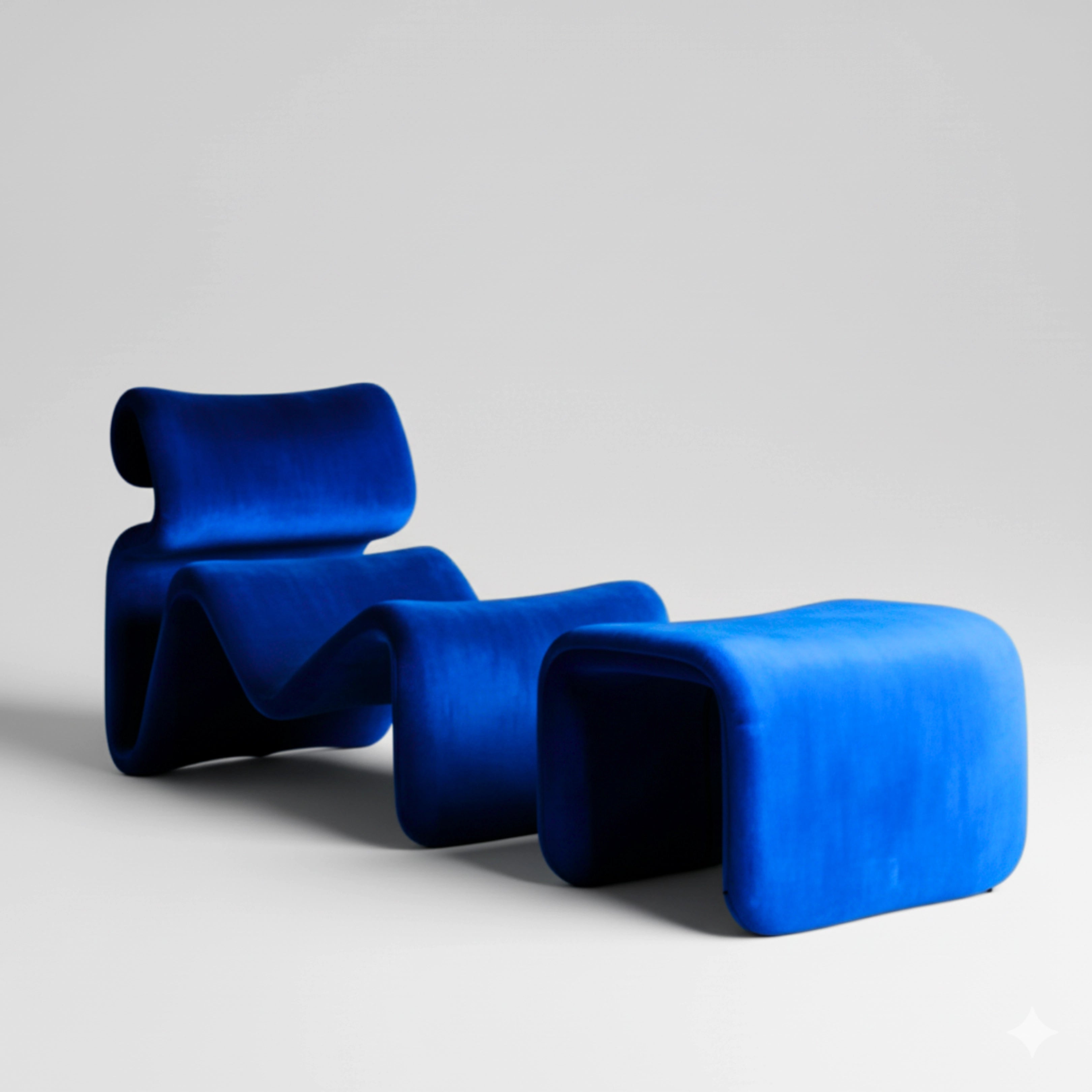 Etcetera Lounge Chair Chair Interior Moderna With Ottoman Cobalt Blue