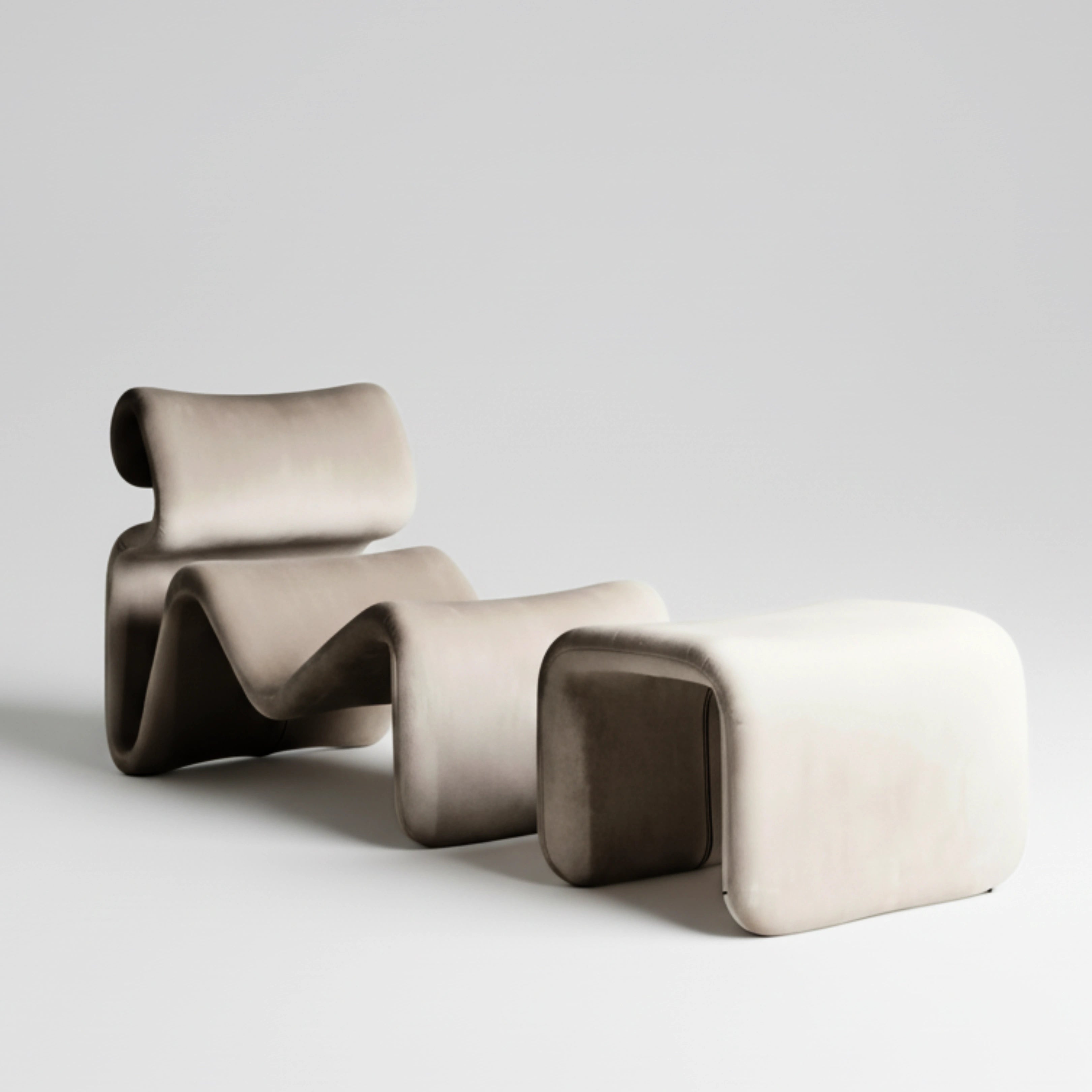 Etcetera Lounge Chair Chair Interior Moderna With Ottoman Sand Beige