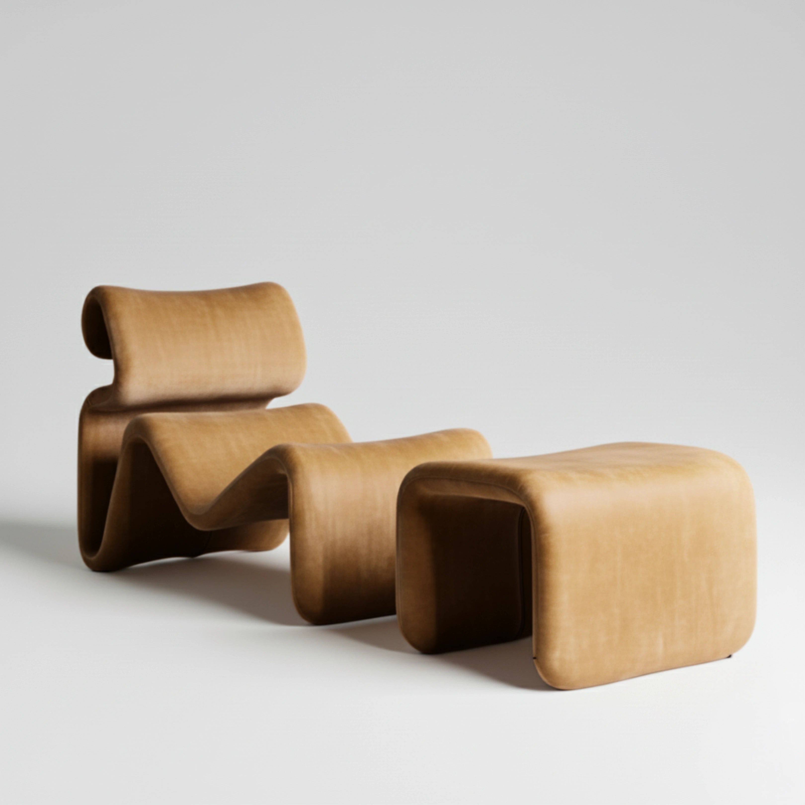 Etcetera Lounge Chair Chair Interior Moderna With Ottoman Vintage Apricot