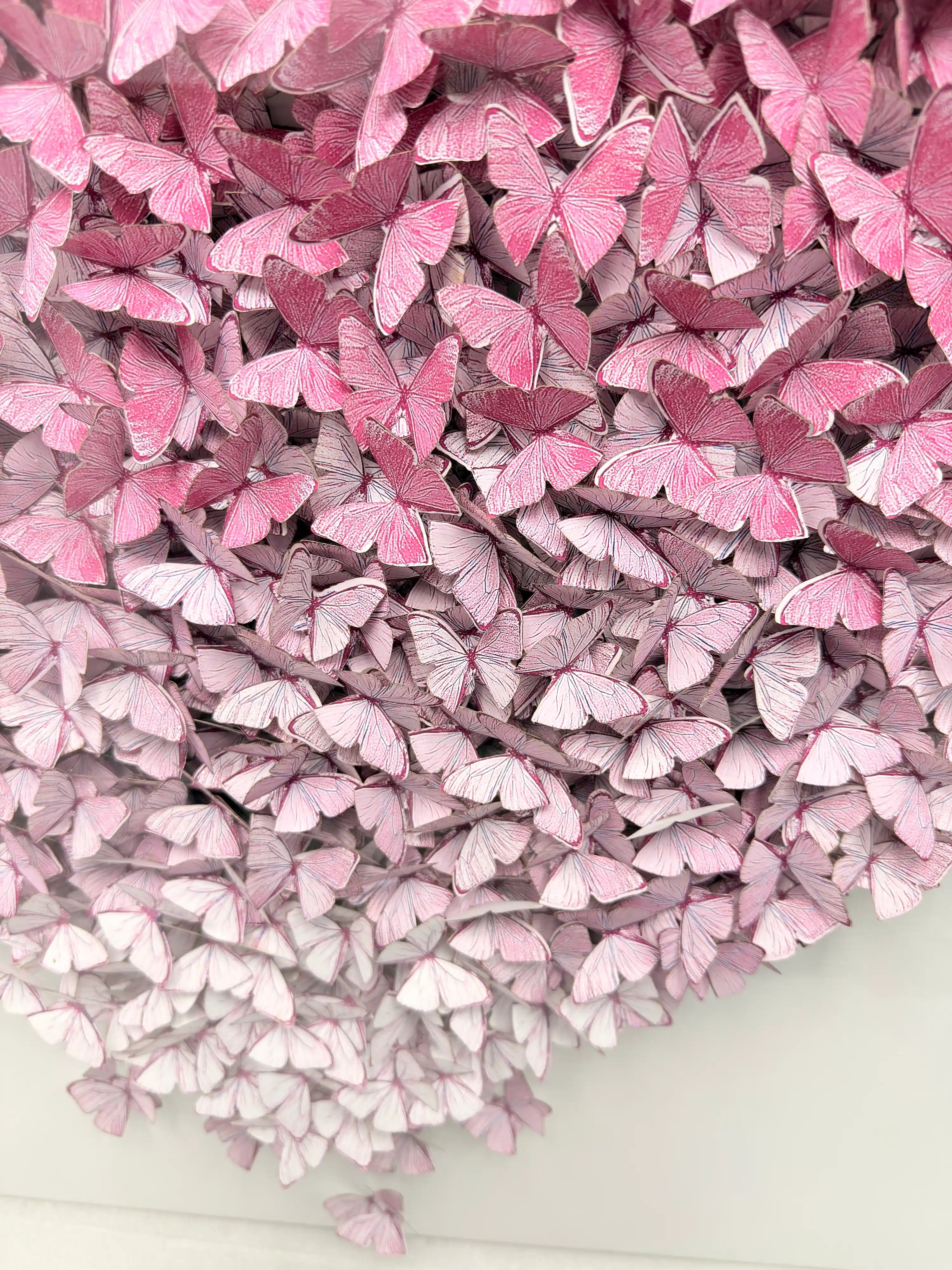 Gathered Ascent | Pink Wall Art Jianzhi