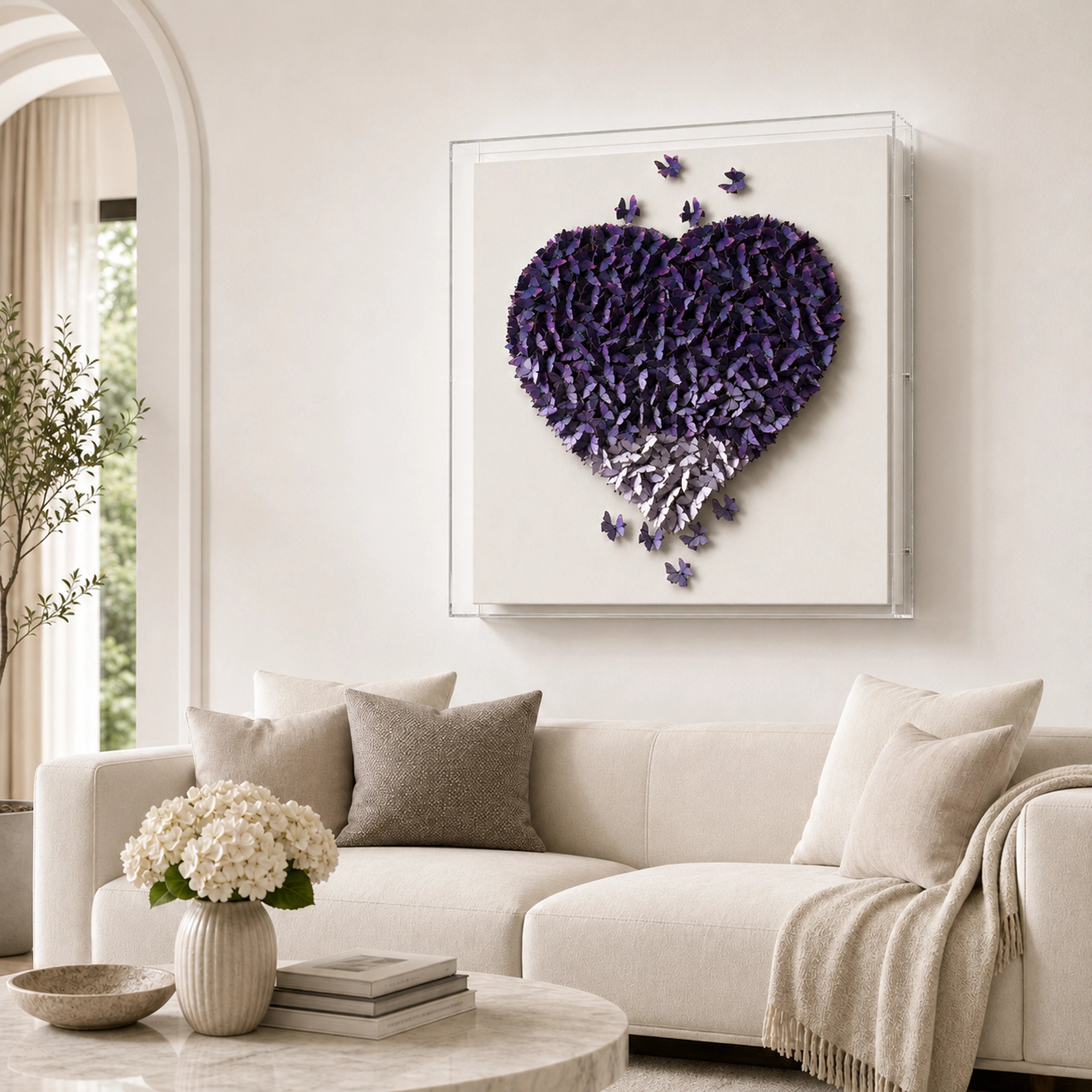 Gathered Ascent | Purple Wall Art Interior Moderna